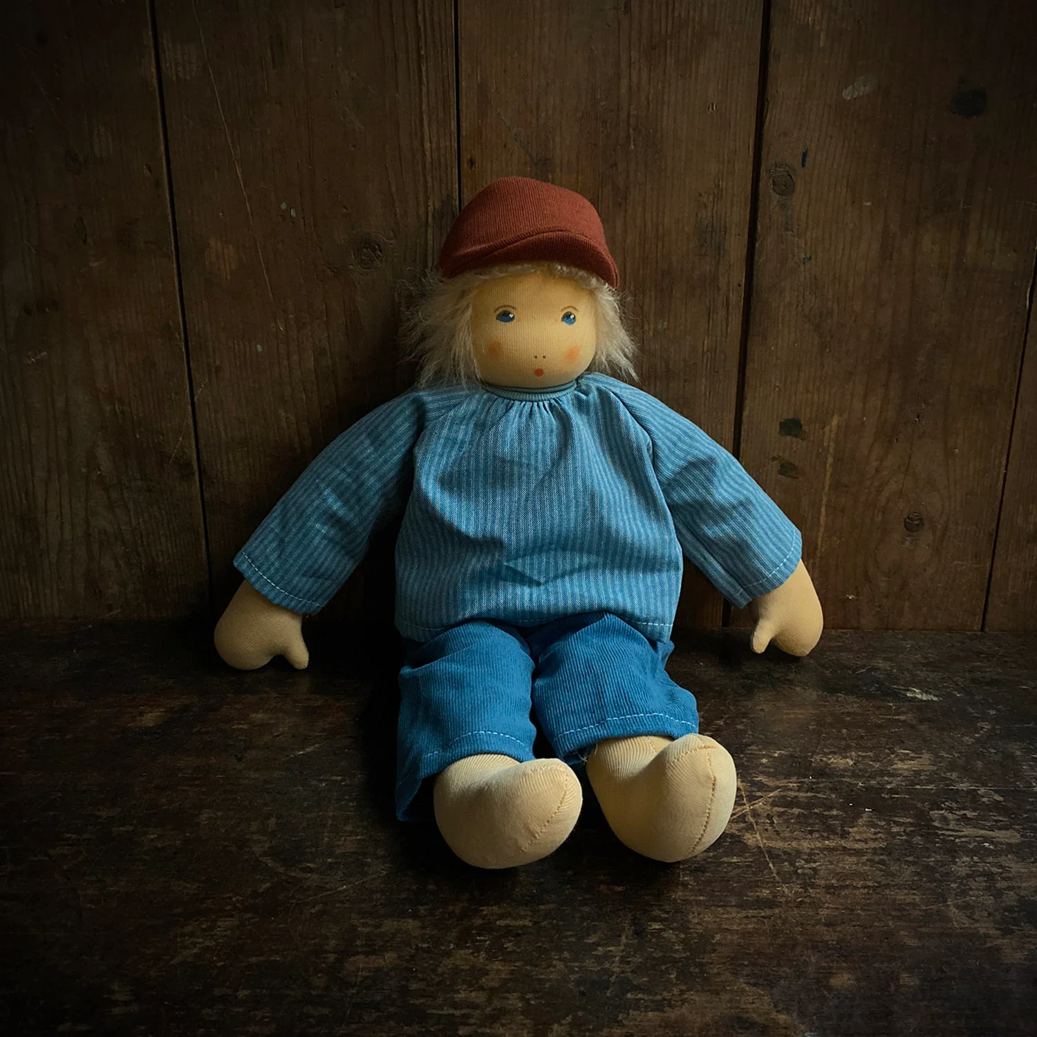 Handmade Cotton/Wool Waldorf Doll - Pepe