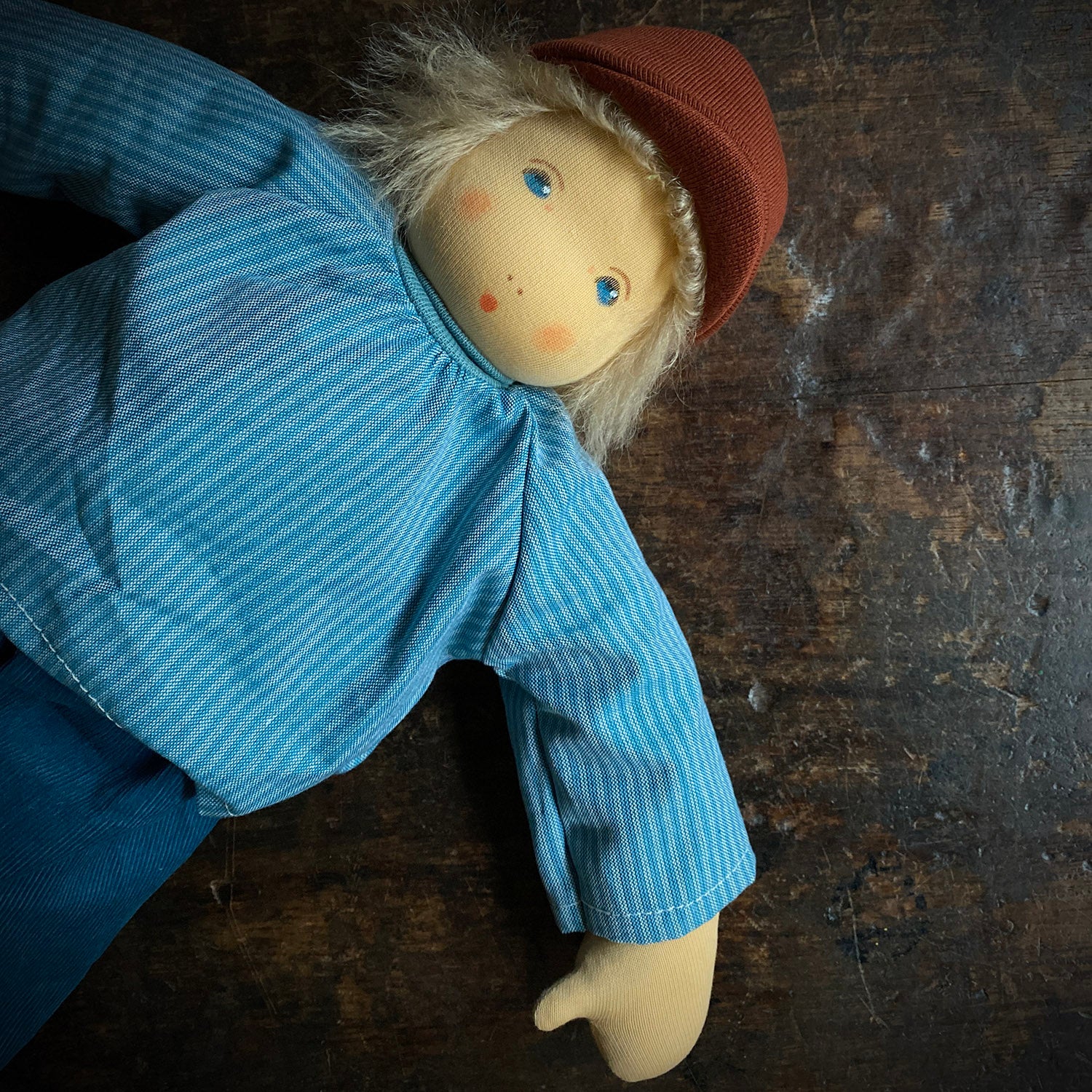 Handmade Cotton/Wool Waldorf Doll - Pepe - Image 2