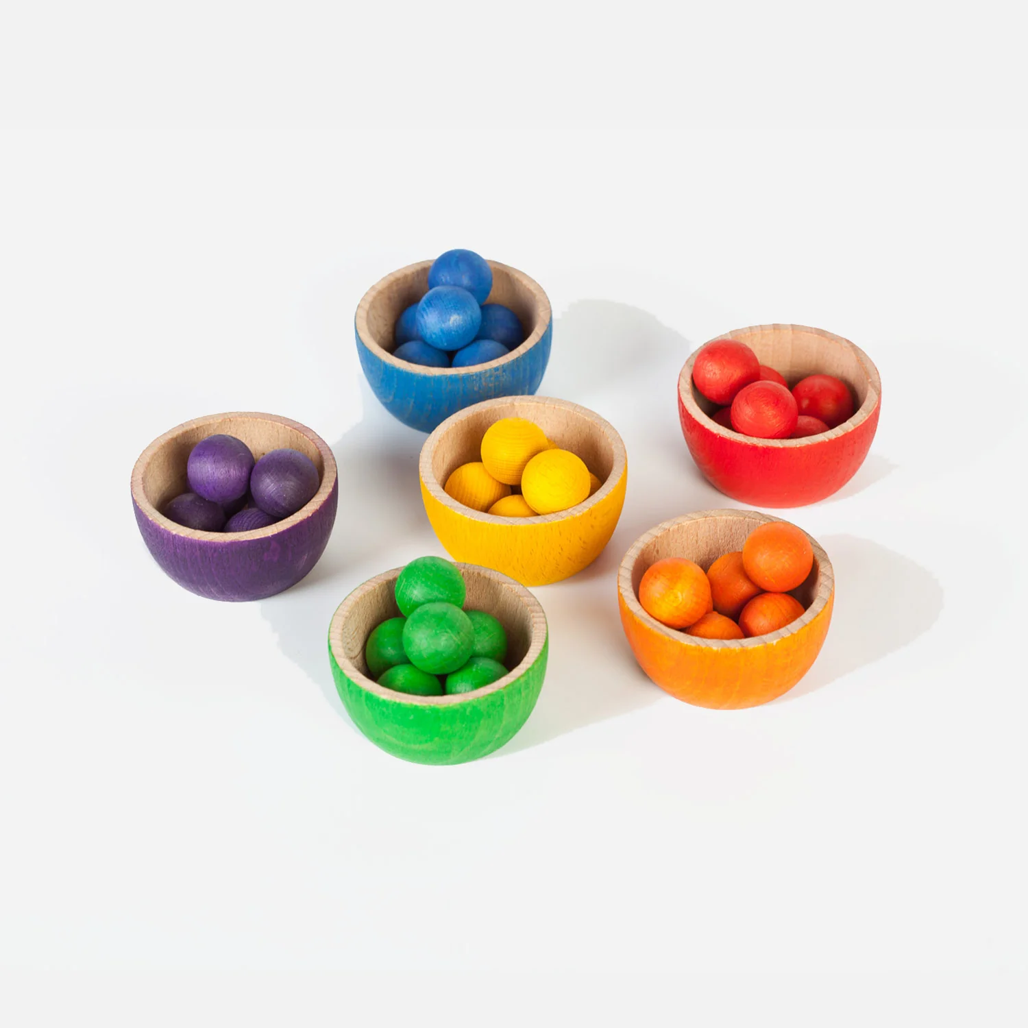 Wooden Bowls & Marbles - Set of 6 - Image 4