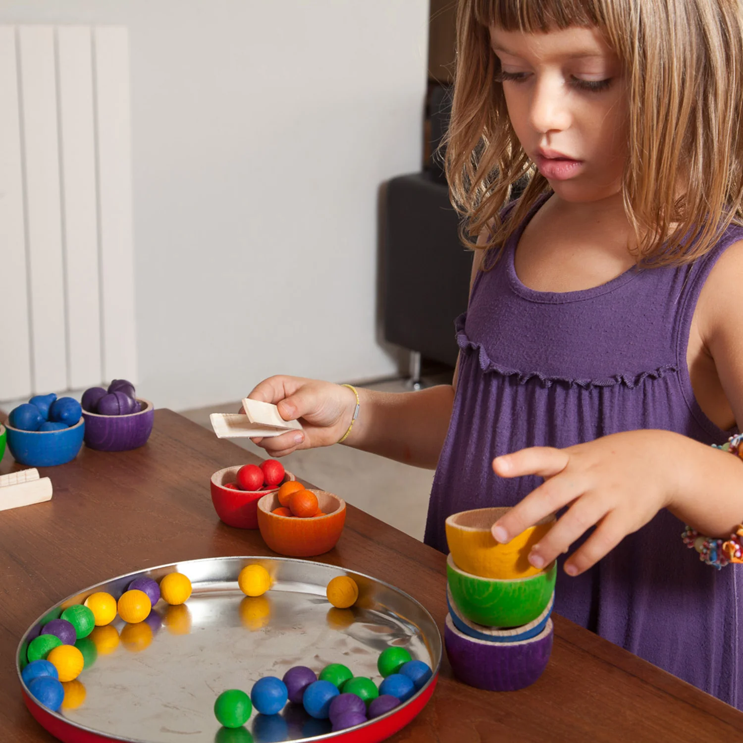 Wooden Bowls & Marbles - Set of 6 - Image 5