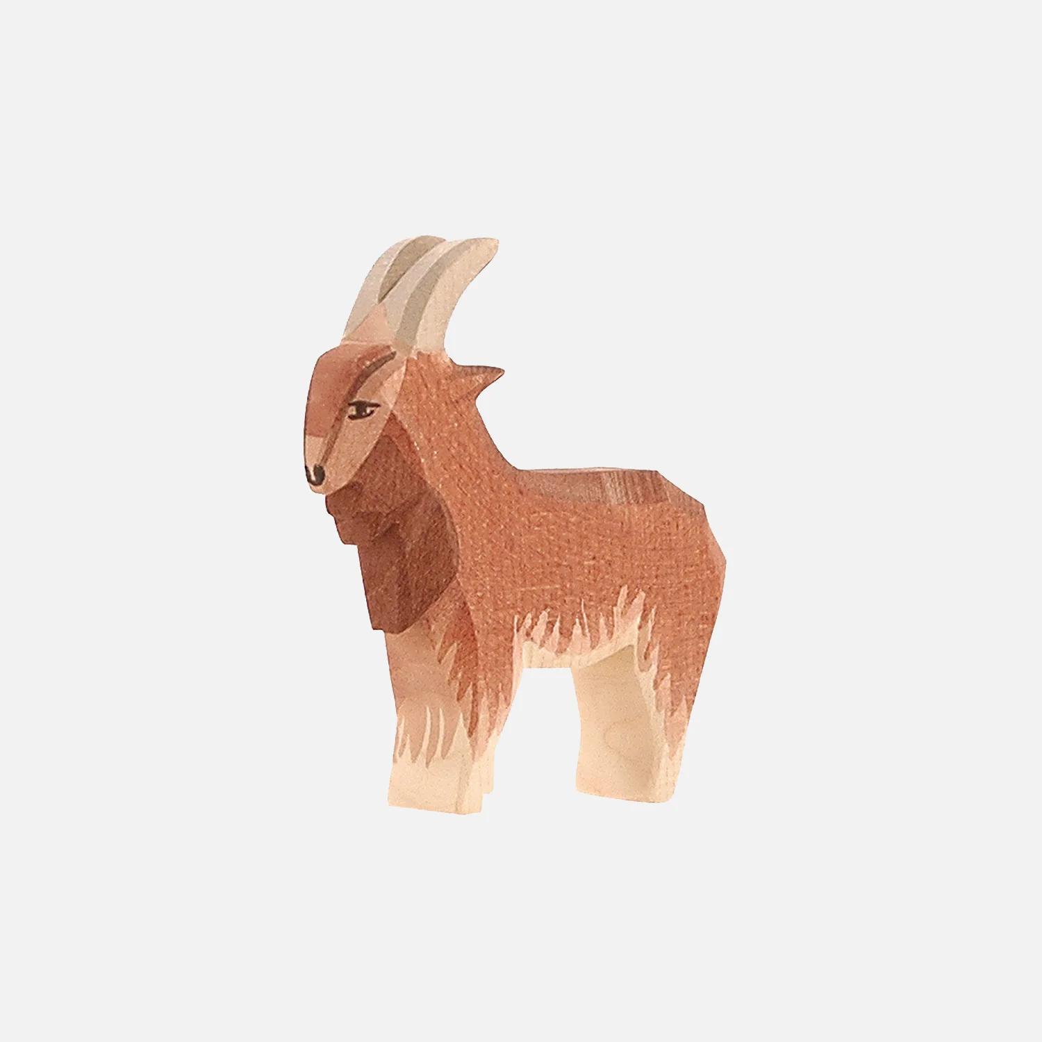 Handcrafted Wooden Male Goat - Image 2