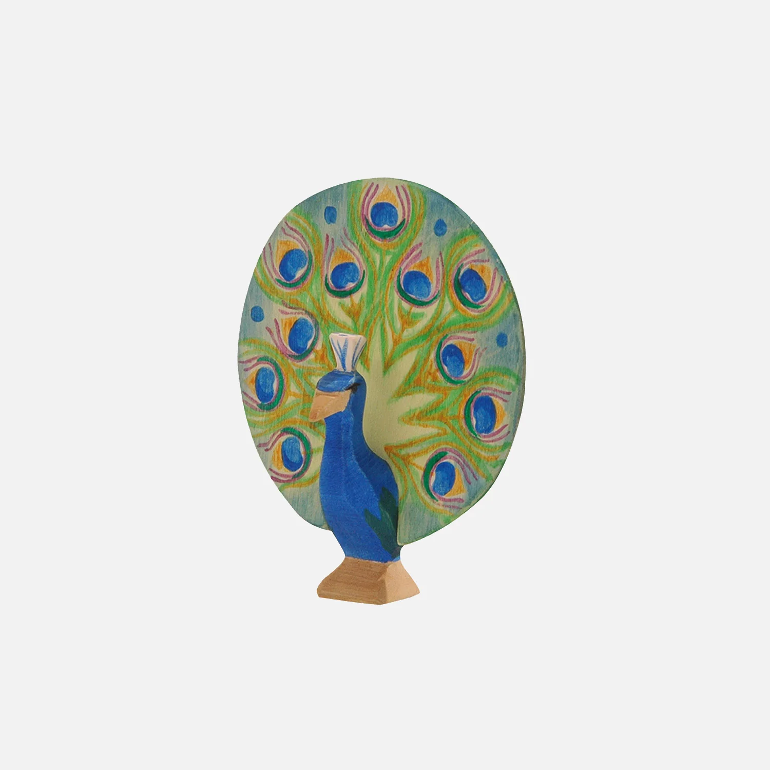 Handcrafted Wooden Open Peacock - Image 2