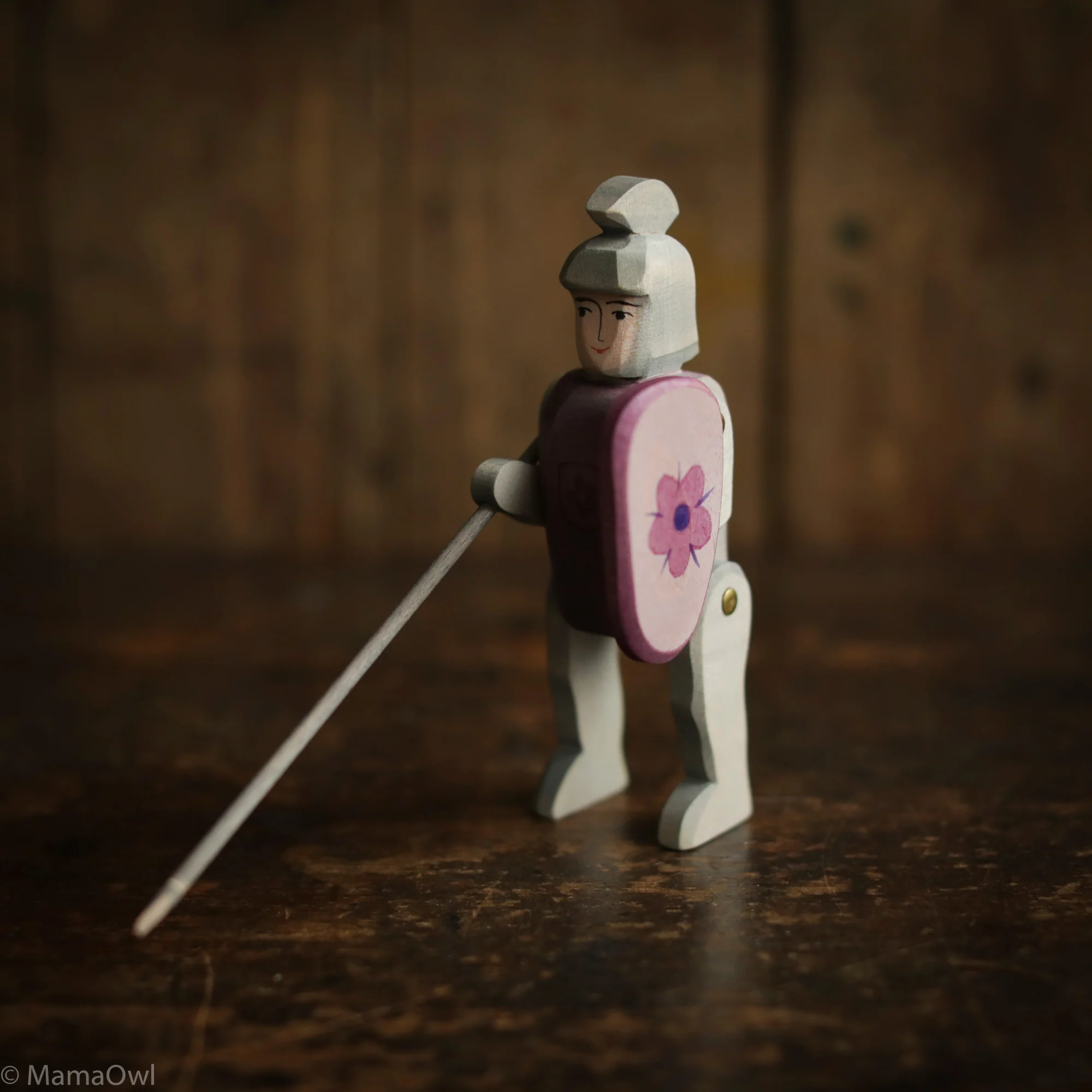 Handcrafted Wooden Riding Knight - Red