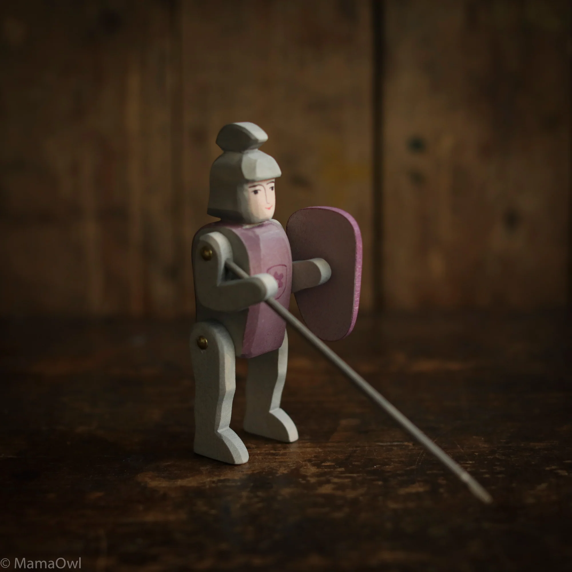 Handcrafted Wooden Riding Knight - Red - Image 2