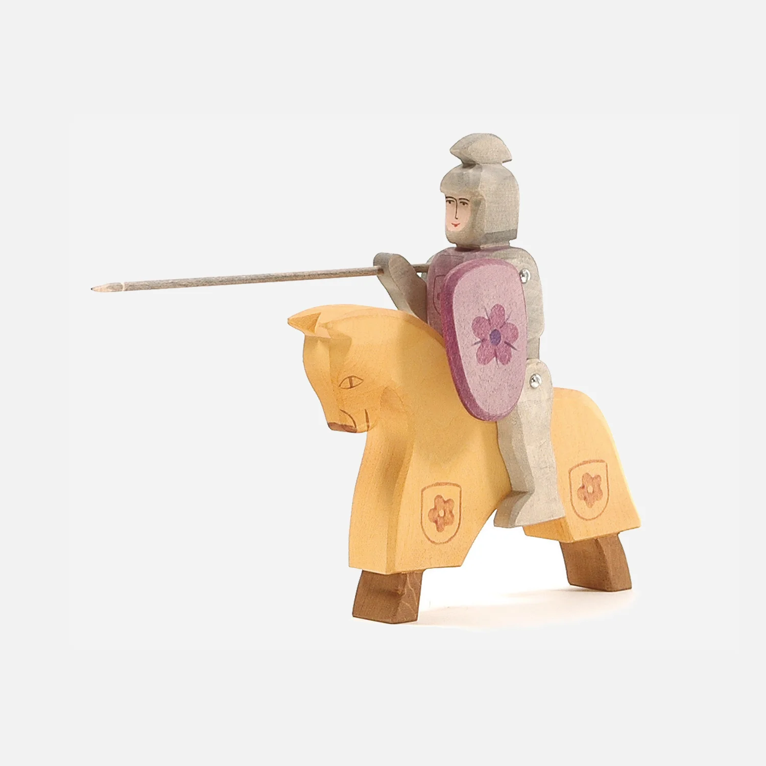 Handcrafted Wooden Riding Knight - Red - Image 4