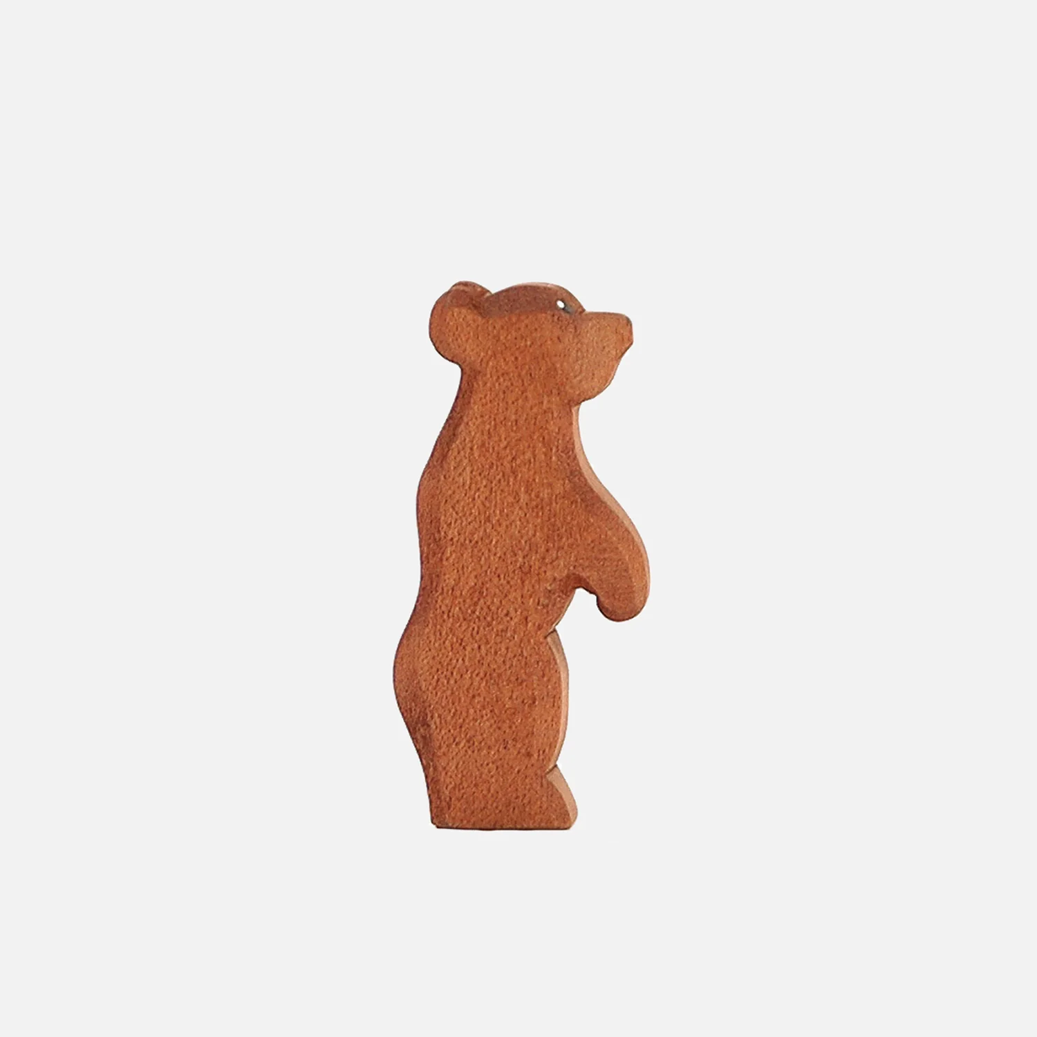 Handcrafted Wooden Small Bear Standing - Image 2