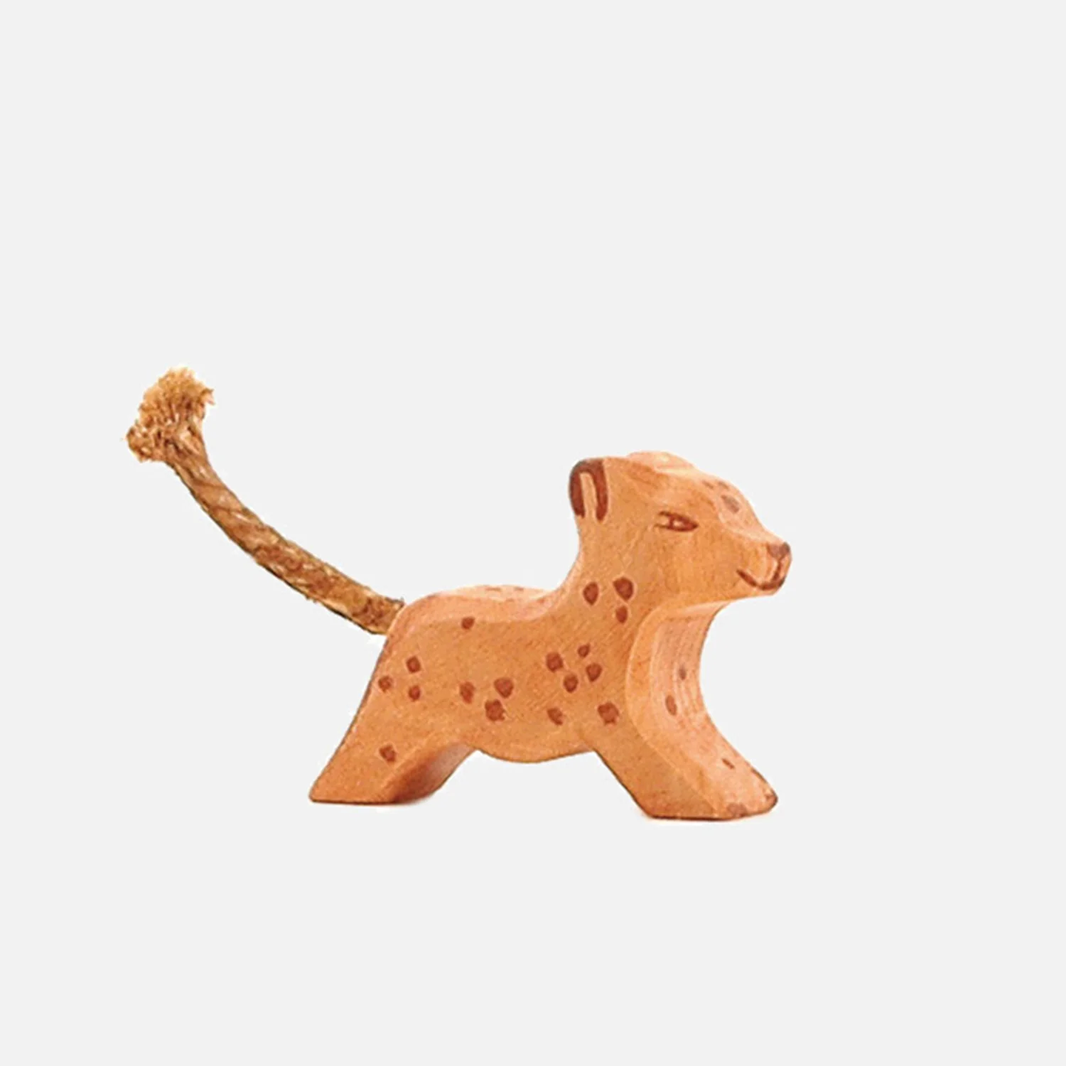 Handcrafted Wooden Small Running Leopard - Image 2