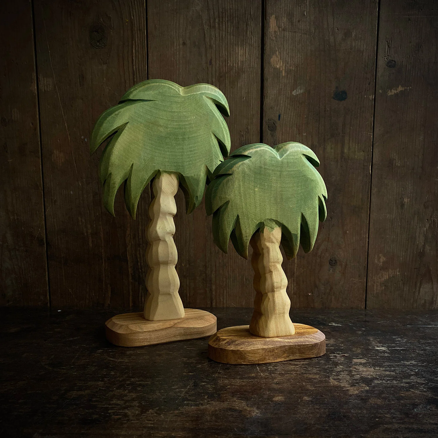 Handcrafted Wooden Medium Palm Tree - Image 2