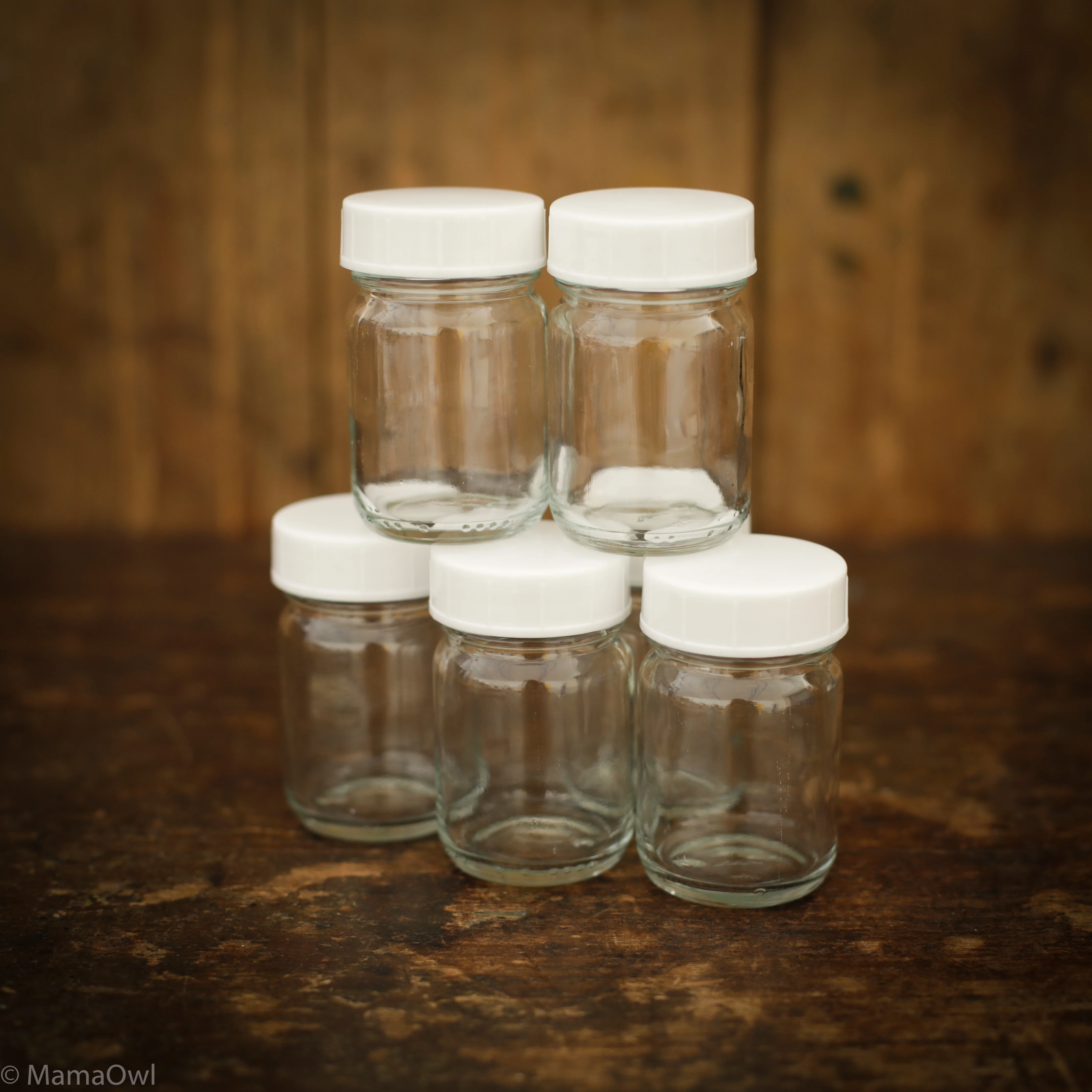 Glass paint Jars for Watercolours - with Lids - Set of 6
