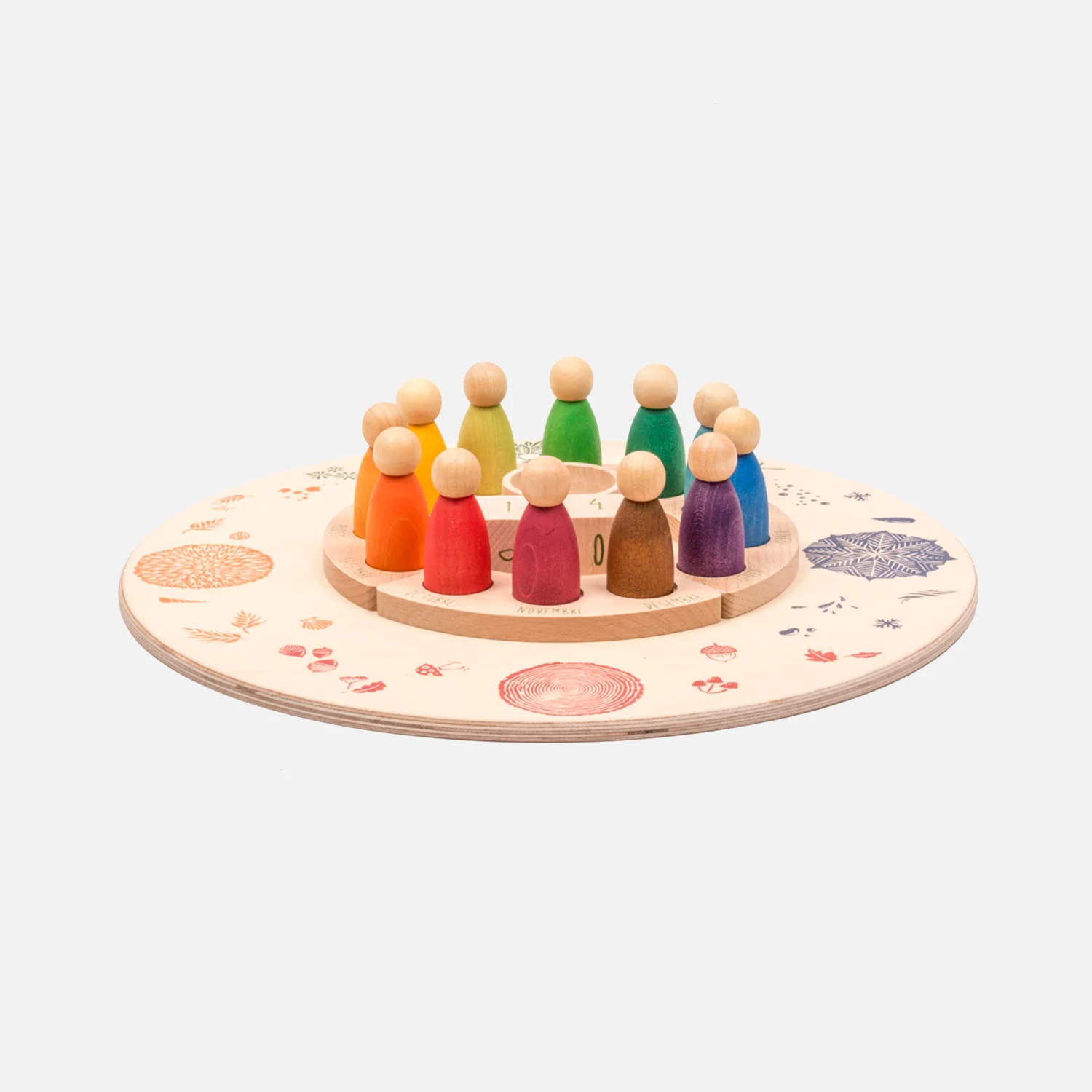 Wooden Round Platform With 4 Seasonal Elements - Image 7