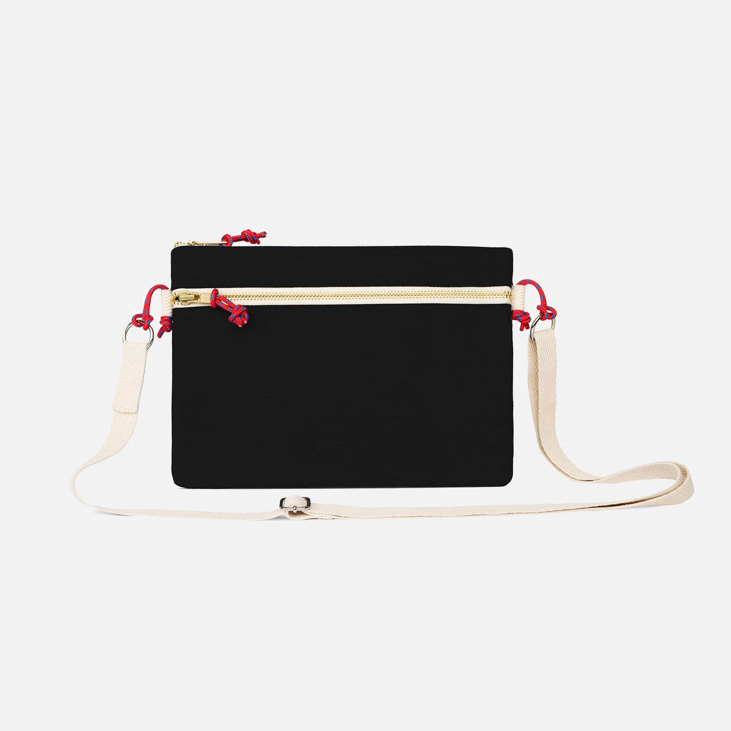 Cotton Canvas Side Pouch Bag - Black - Image 4