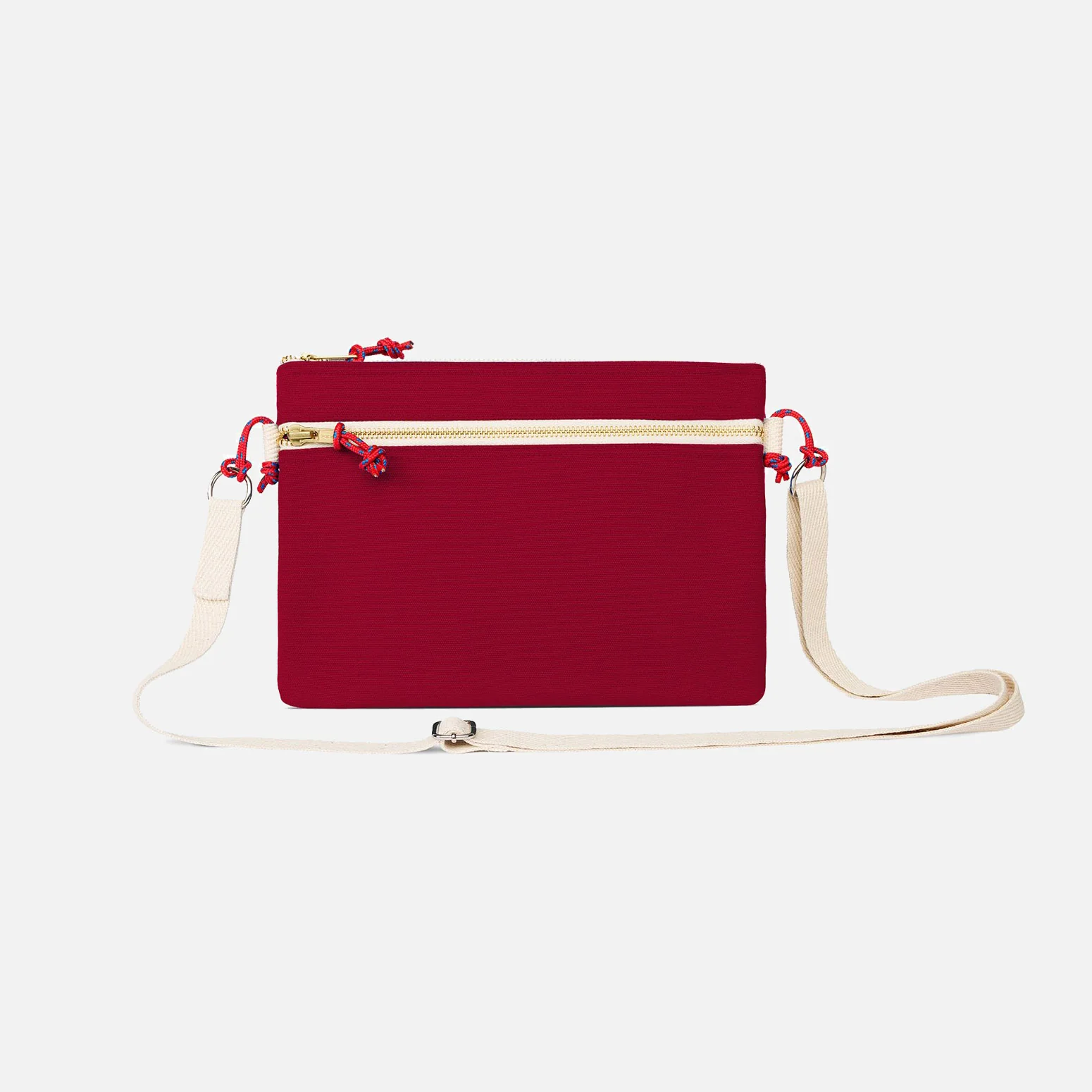 Cotton Canvas Side Pouch Bag - Bordeaux - Image 3
