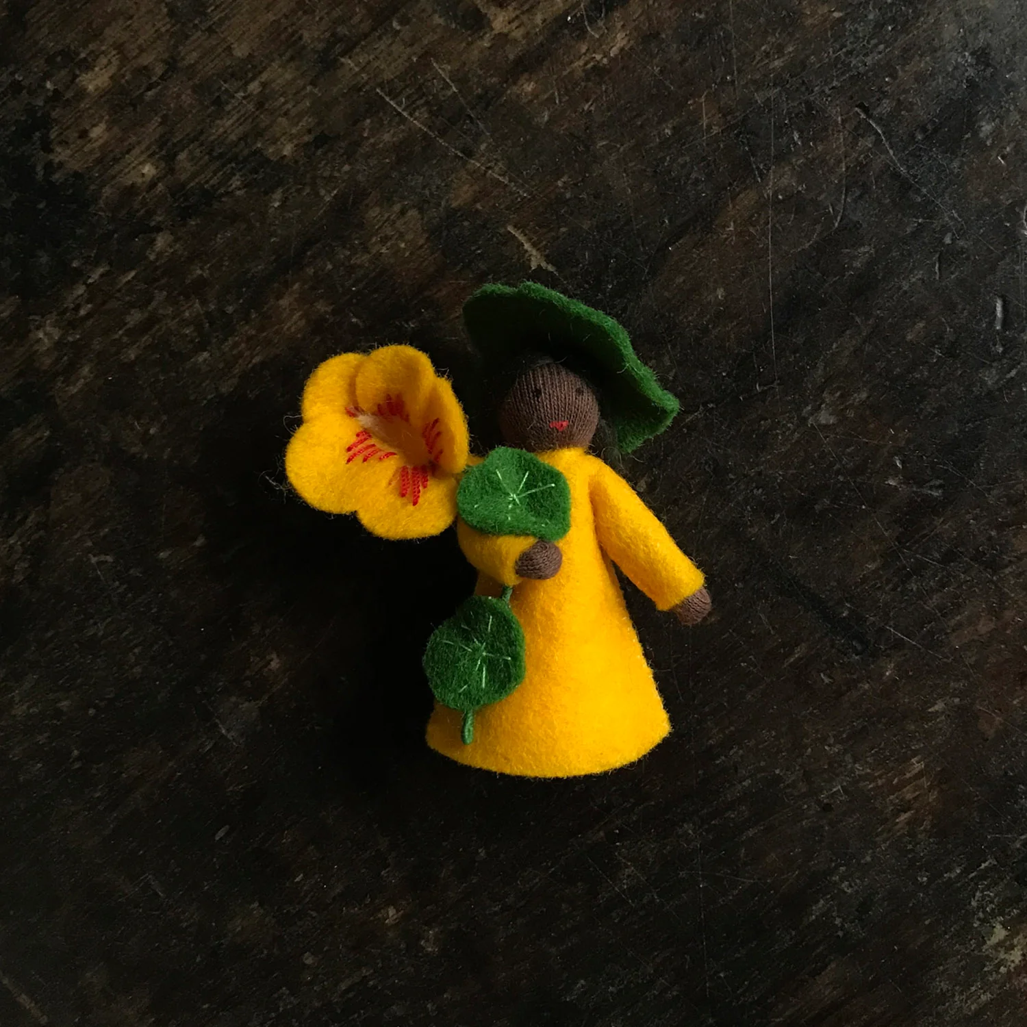 Handmade Wool Flower Fairy - Lady's Slippers - Black - Image 4