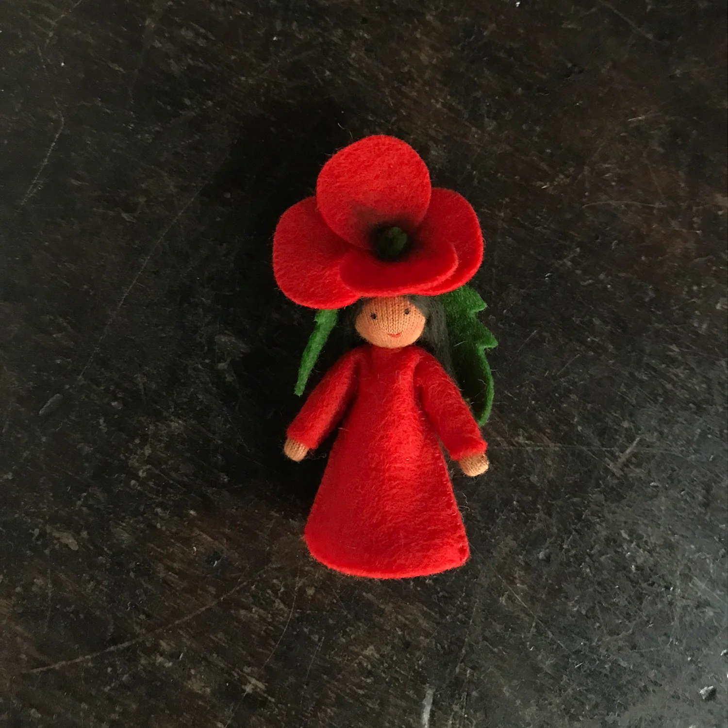 Handmade Wool Fairy - Poppy - Brown - Image 3