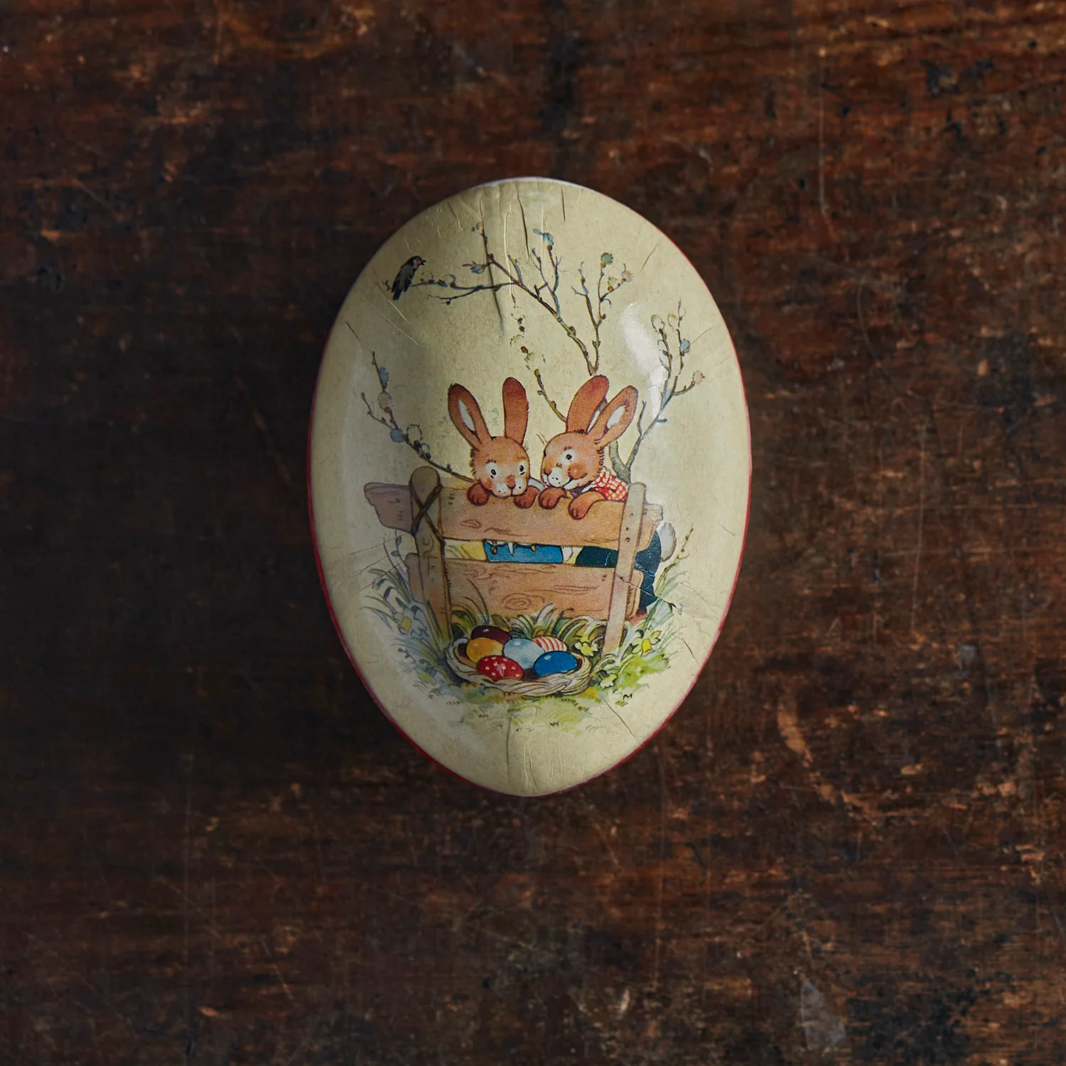 Paper Mache Medium Easter Egg - Happy Rabbits - More Options - Image 10