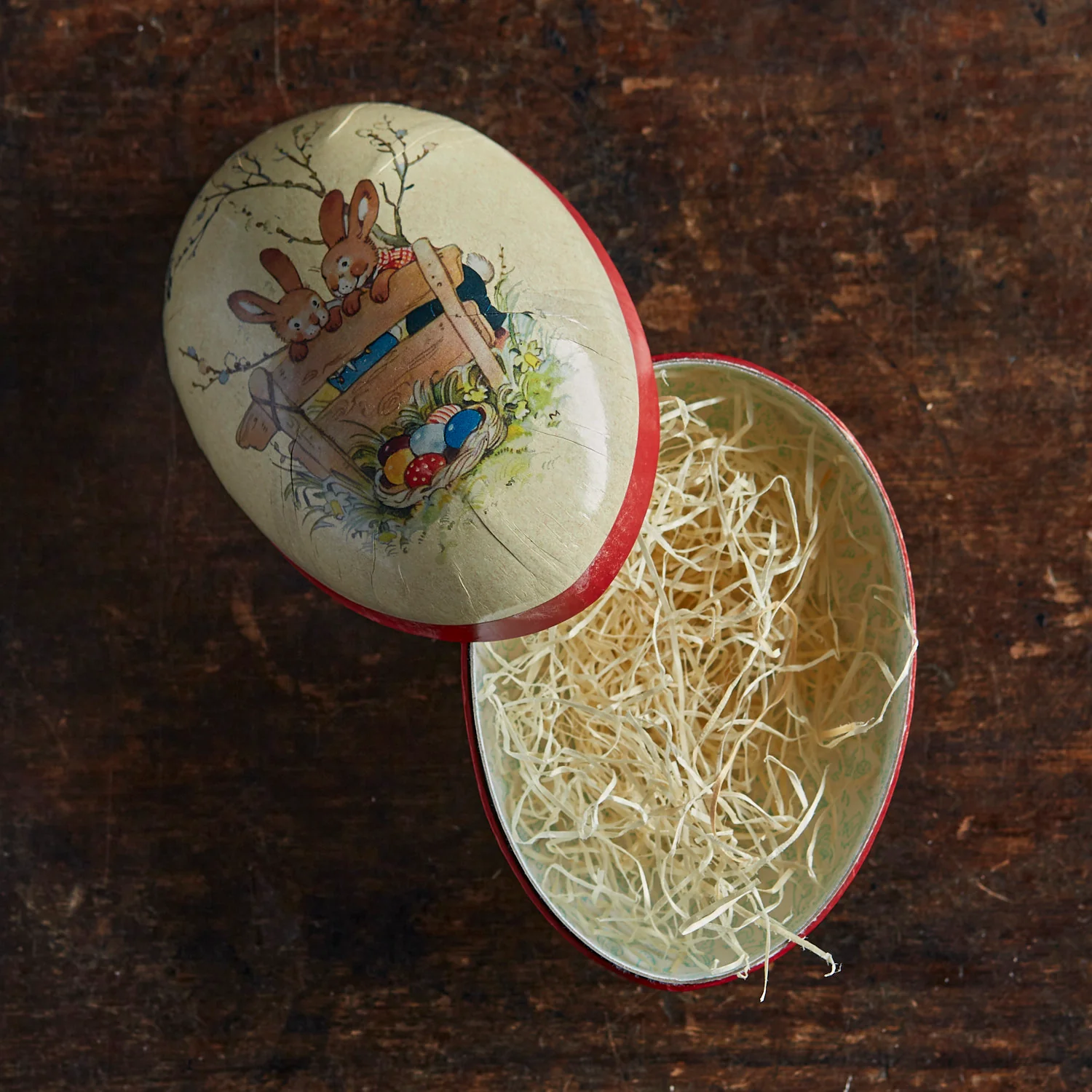 Paper Mache Medium Easter Egg - Happy Rabbits - More Options - Image 11