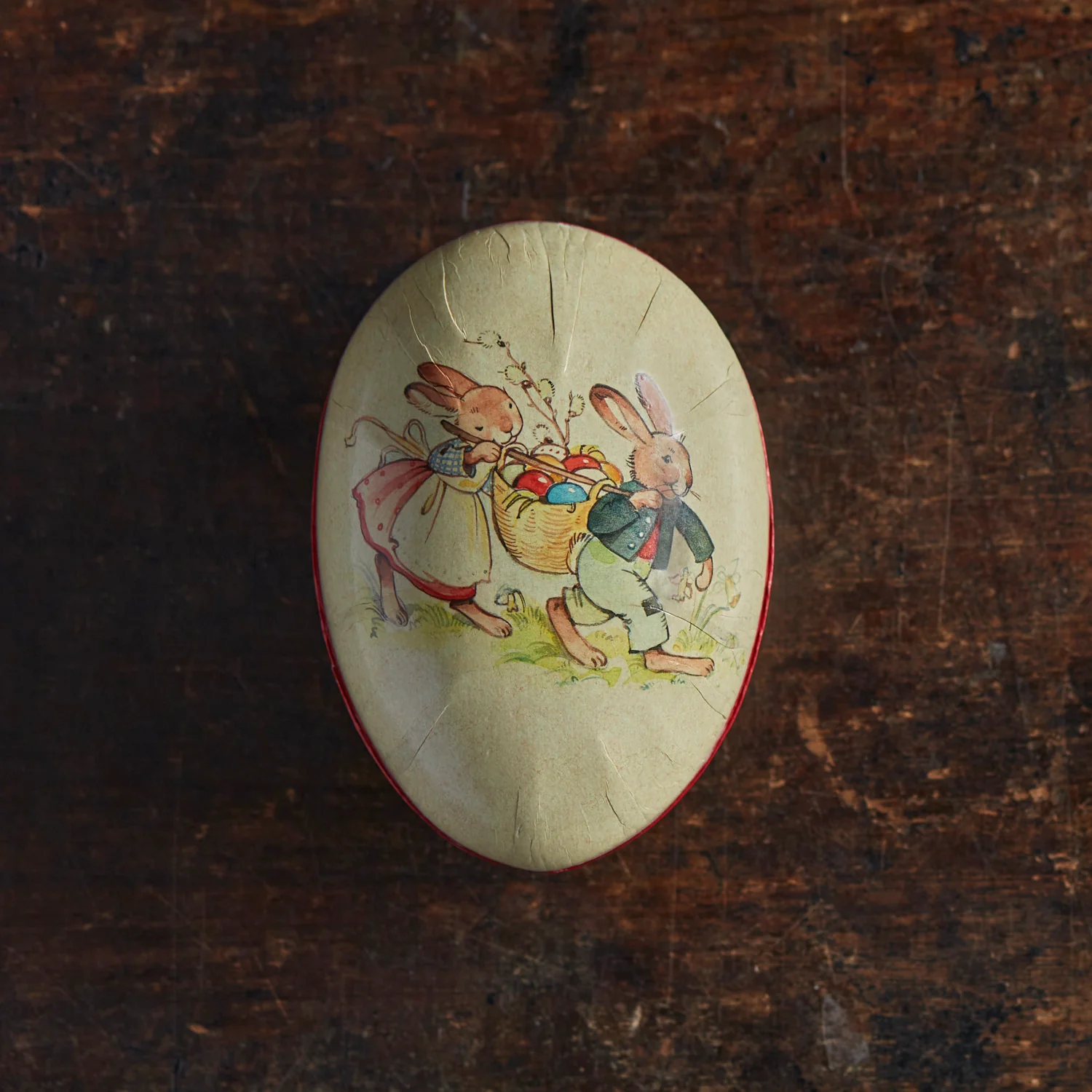 Paper Mache Medium Easter Egg - Happy Rabbits - More Options - Image 13