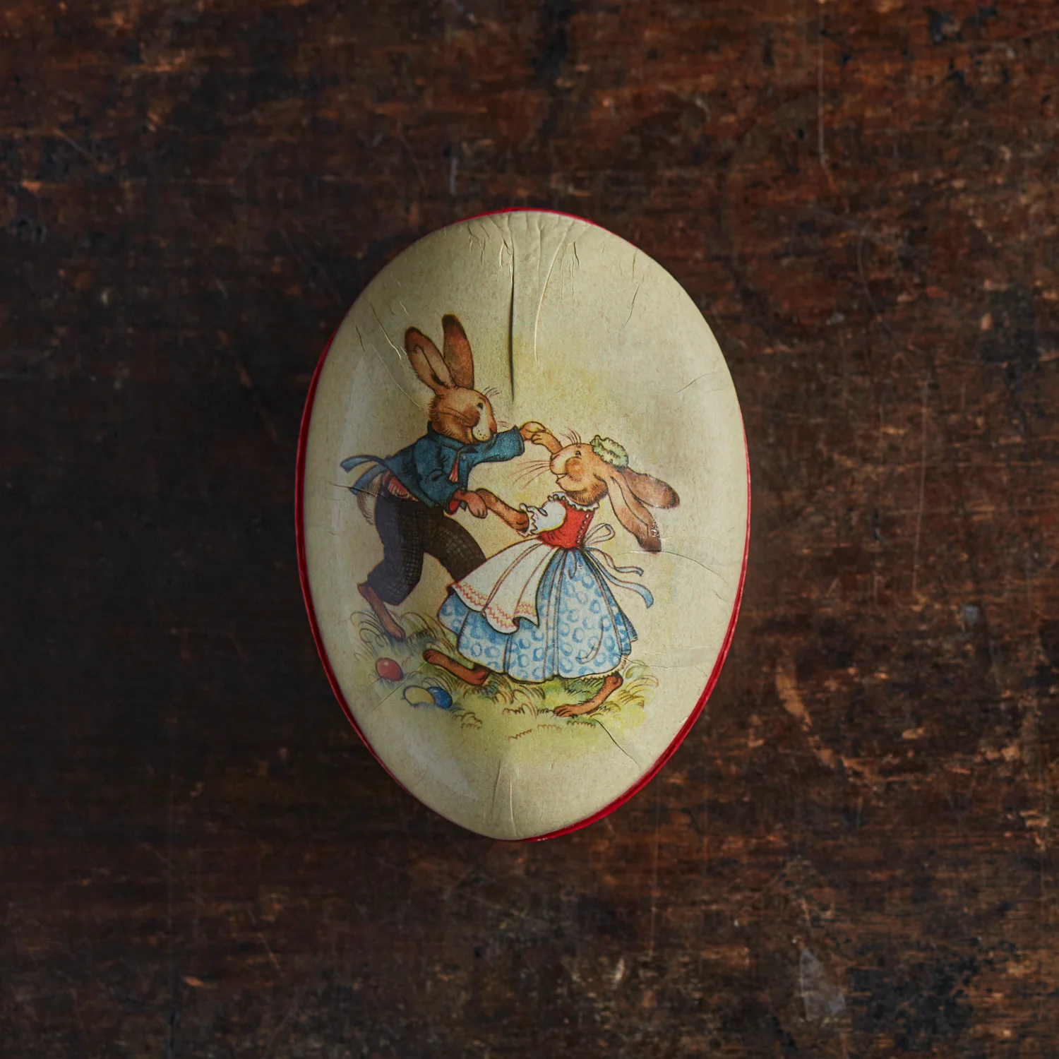 Paper Mache Medium Easter Egg - Happy Rabbits - More Options - Image 14
