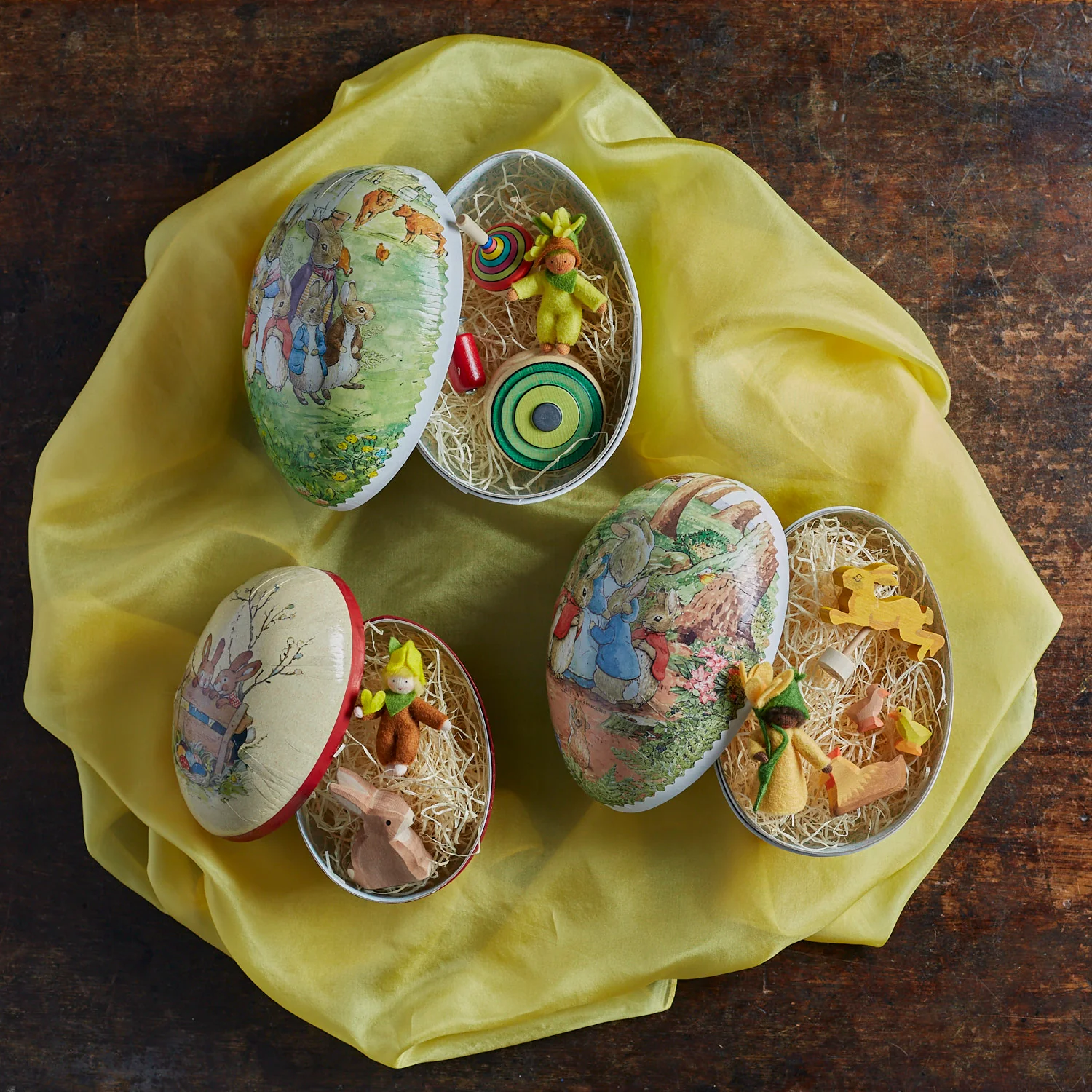 Paper Mache Medium Easter Egg - Happy Rabbits - More Options - Image 16