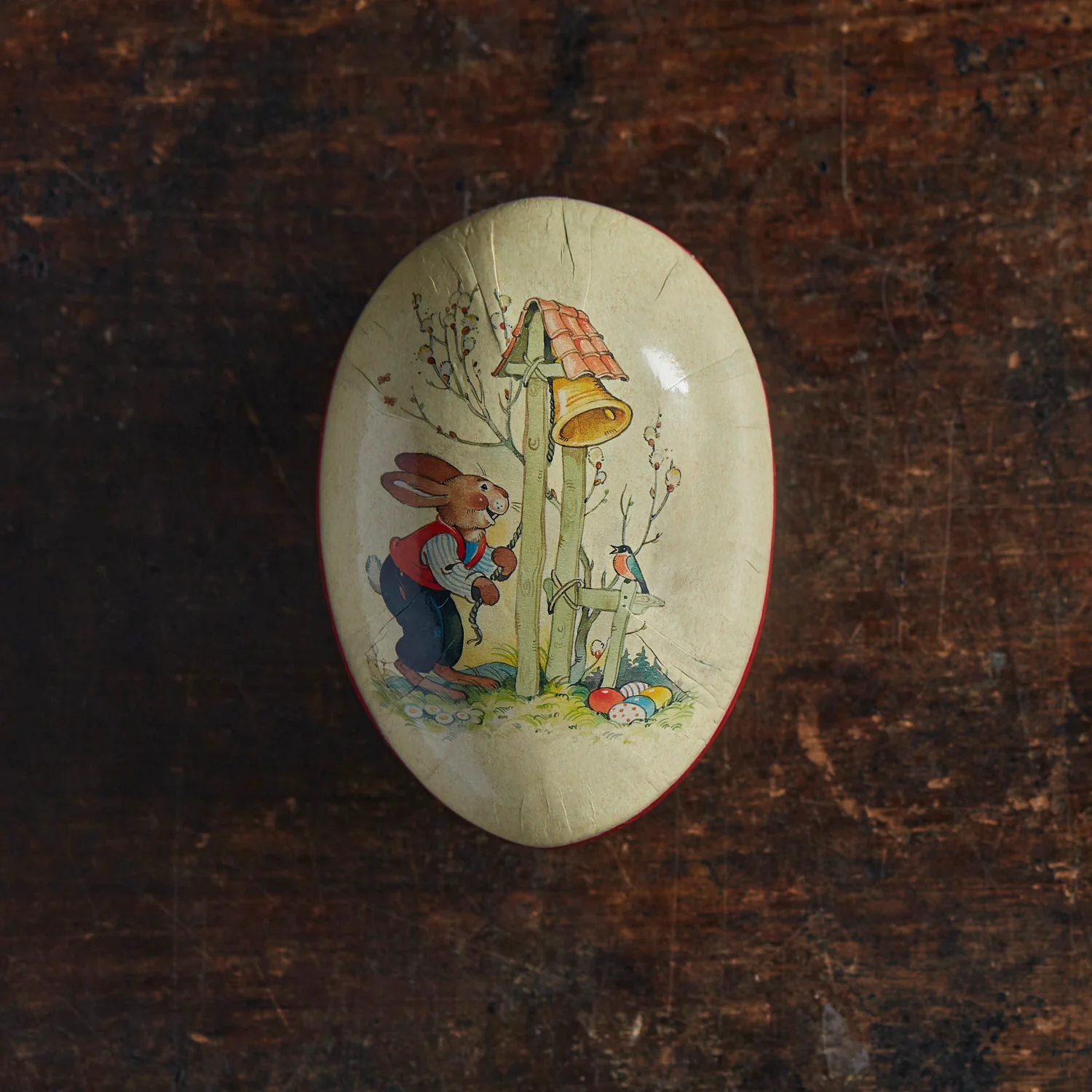 Paper Mache Medium Easter Egg - Happy Rabbits - More Options - Image 5