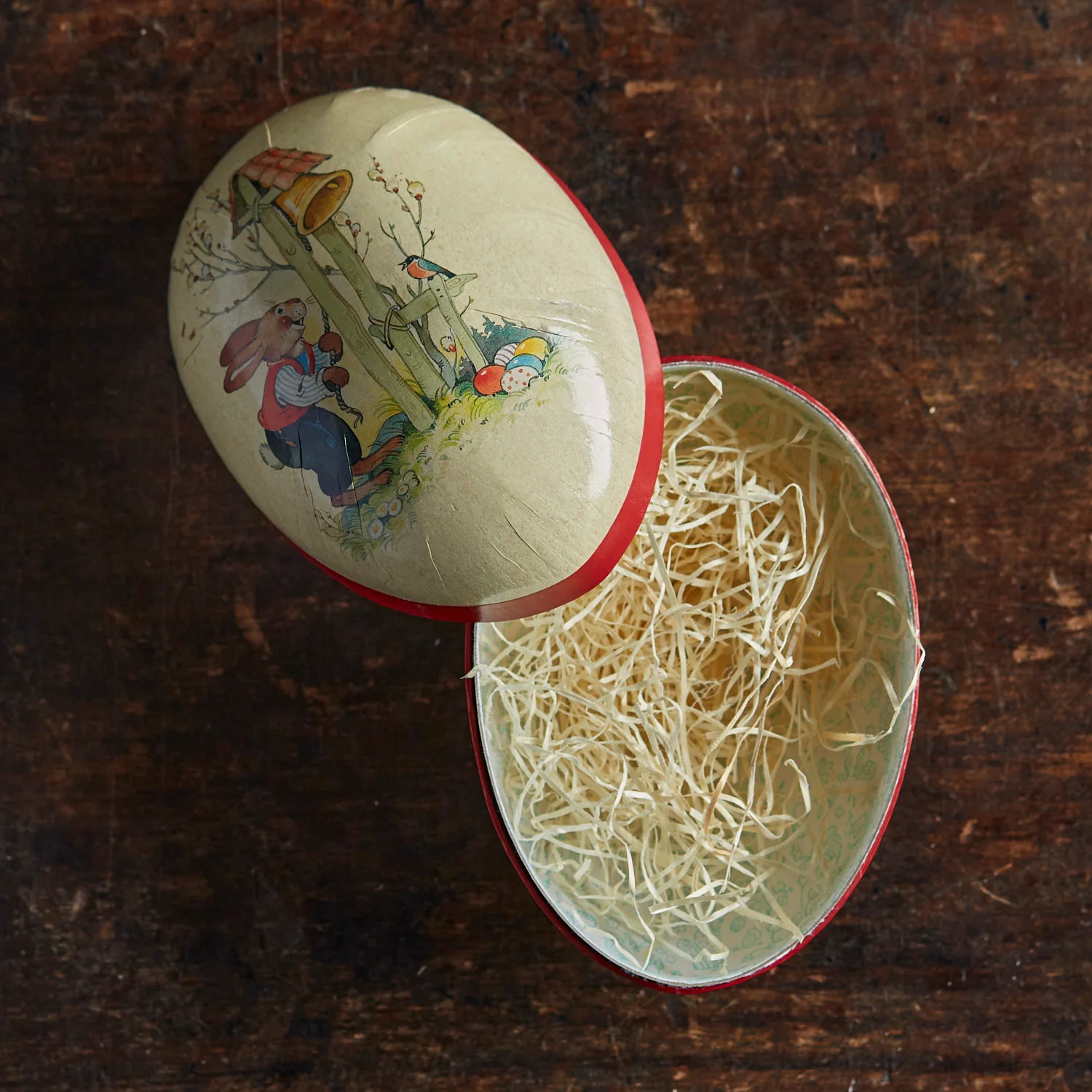 Paper Mache Medium Easter Egg - Happy Rabbits - More Options - Image 6