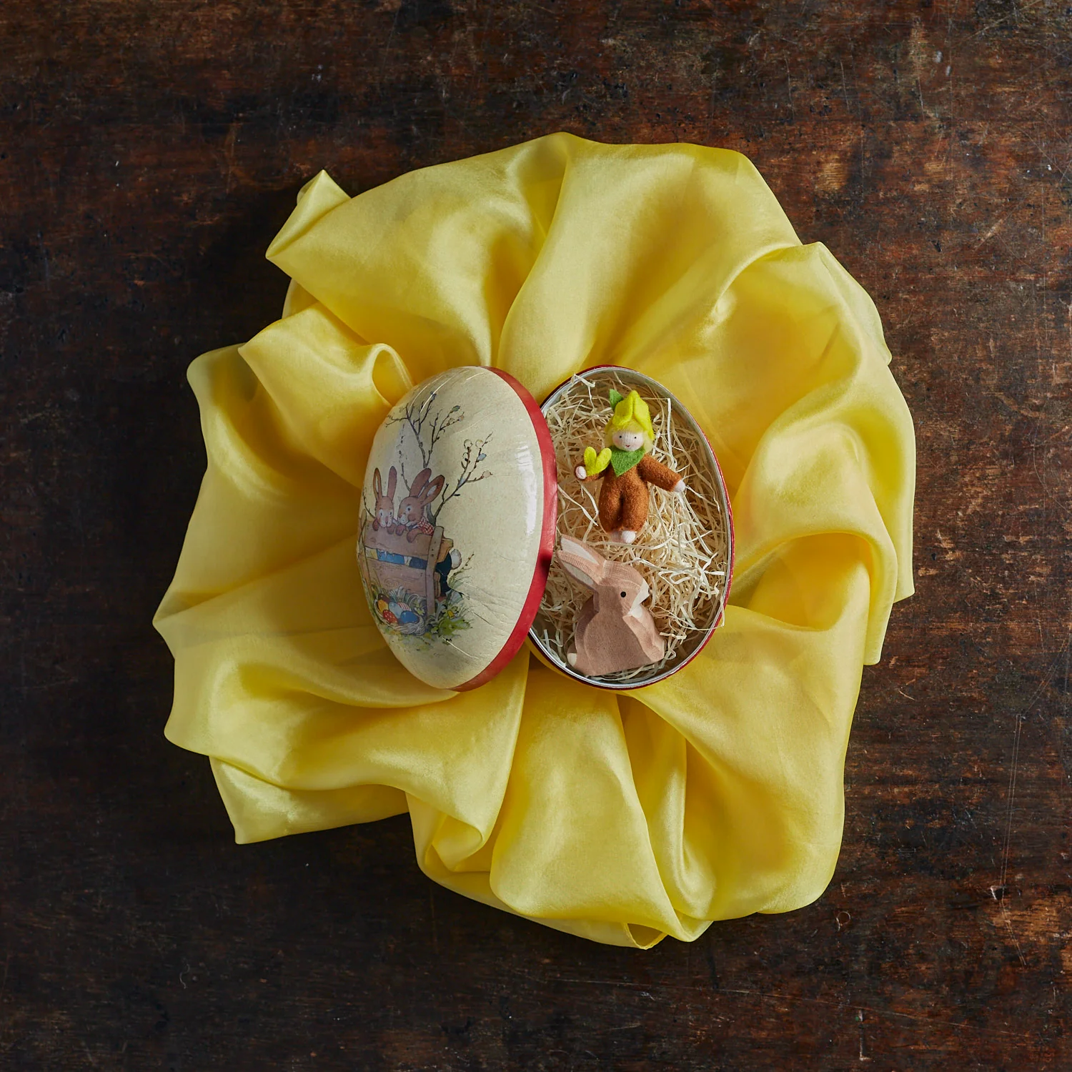 Paper Mache Medium Easter Egg - Happy Rabbits - More Options - Image 7