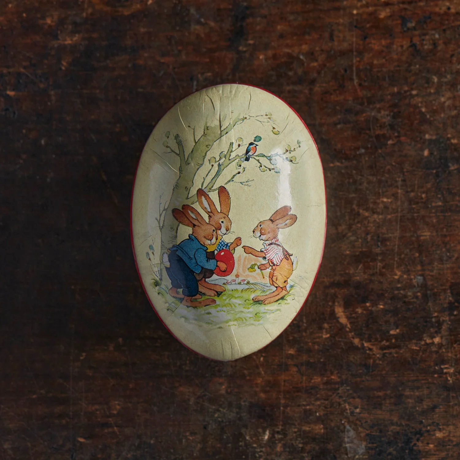 Paper Mache Medium Easter Egg - Happy Rabbits - More Options - Image 8