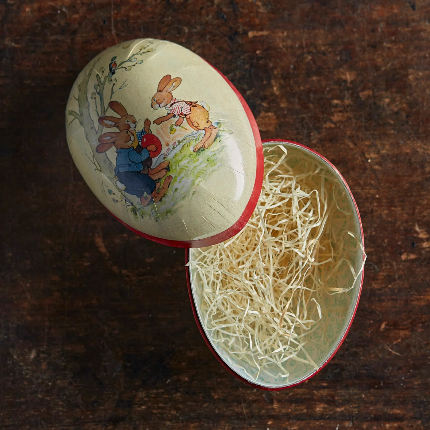 Paper Mache Medium Easter Egg - Happy Rabbits - More Options - Image 9