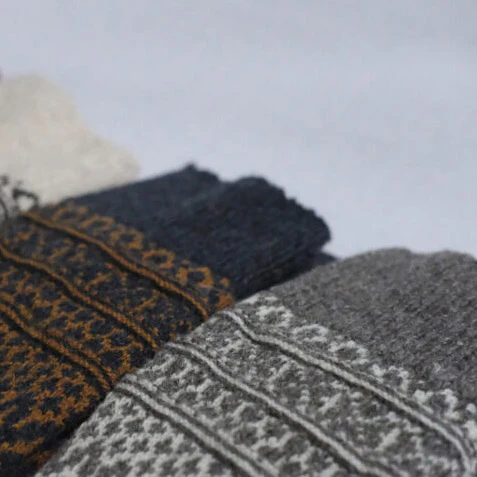 Adults Wool Jacquard Socks - Navy - Image 2