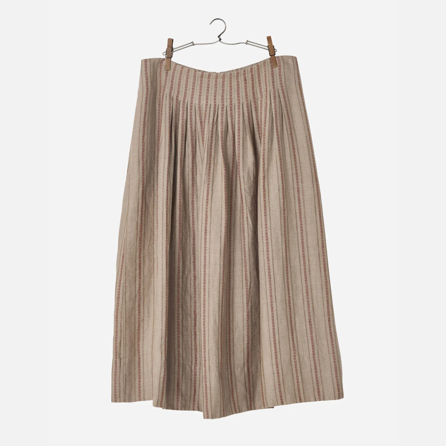 Women's Linen Folklore Skirt - Red Stripe - Image 3