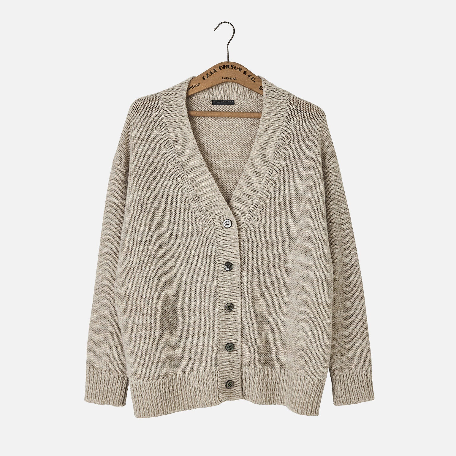 Women's Linen/Wool Knit Cardigan - Off White - Image 2