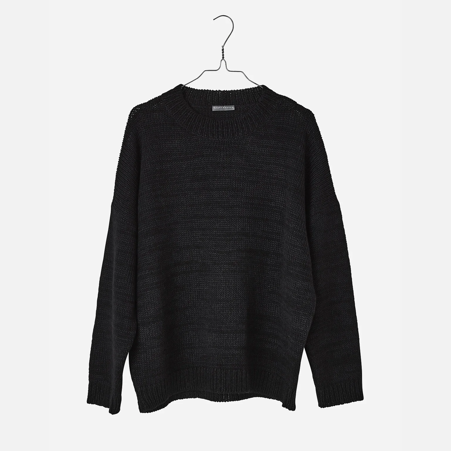 Women's Linen/Wool Knit Sweater - Black - Image 2