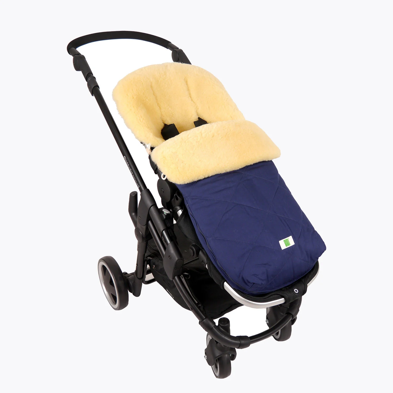 Cotton/Sheepskin Universal Pushchair Footmuff - Sand - Image 2