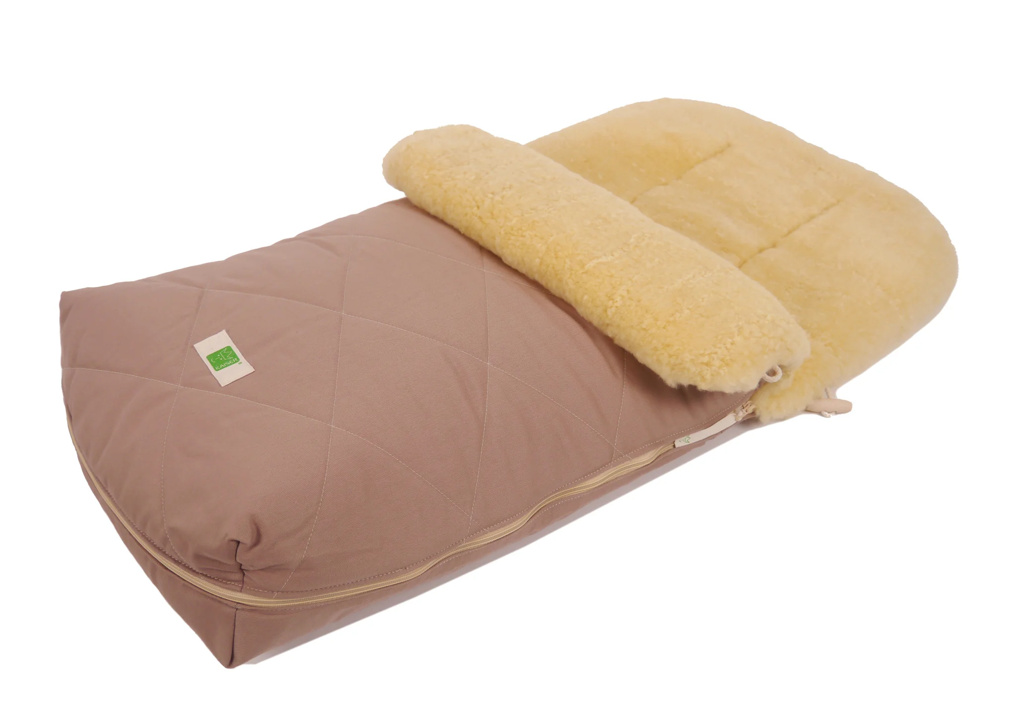 Cotton/Sheepskin Universal Pushchair Footmuff - Sand - Image 3