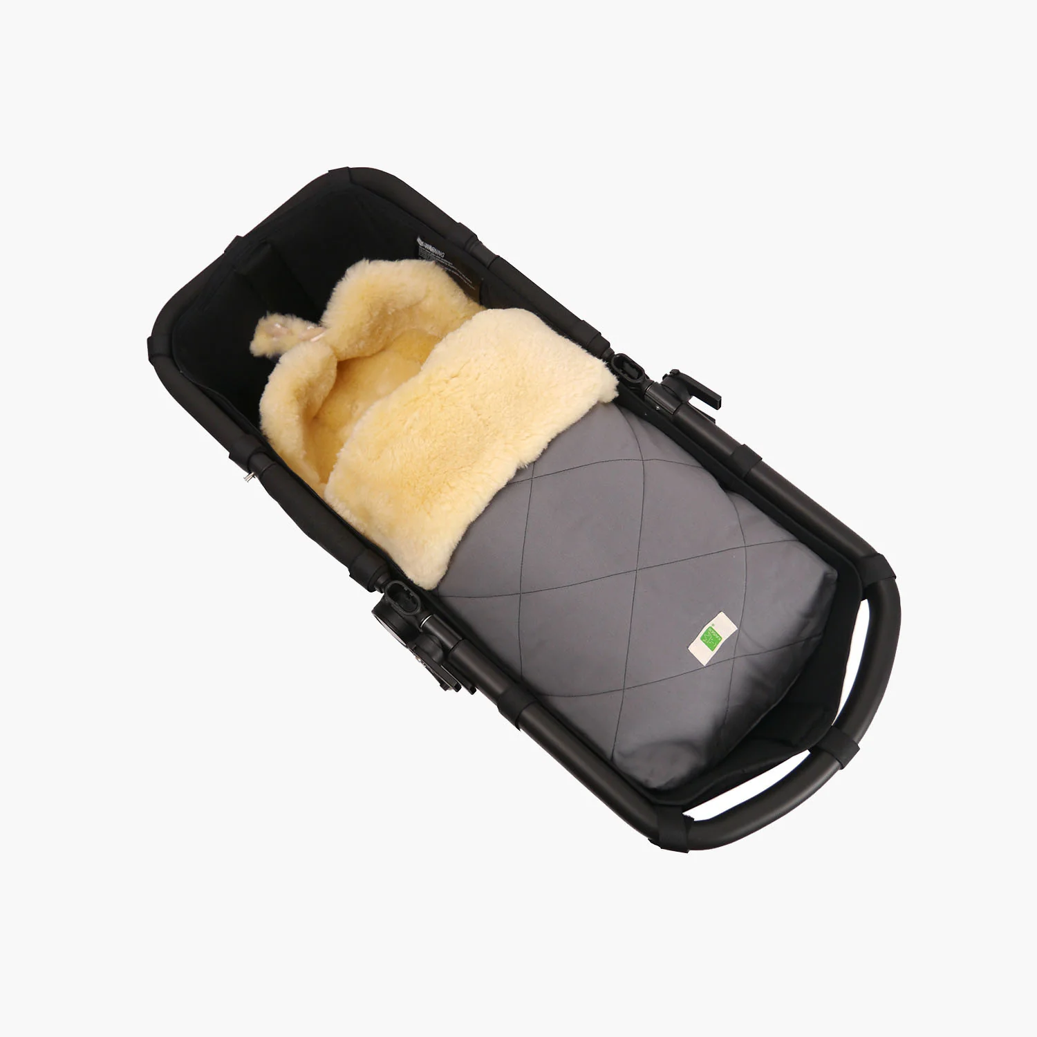 Cotton/Sheepskin Universal Pushchair Footmuff - Sand - Image 4