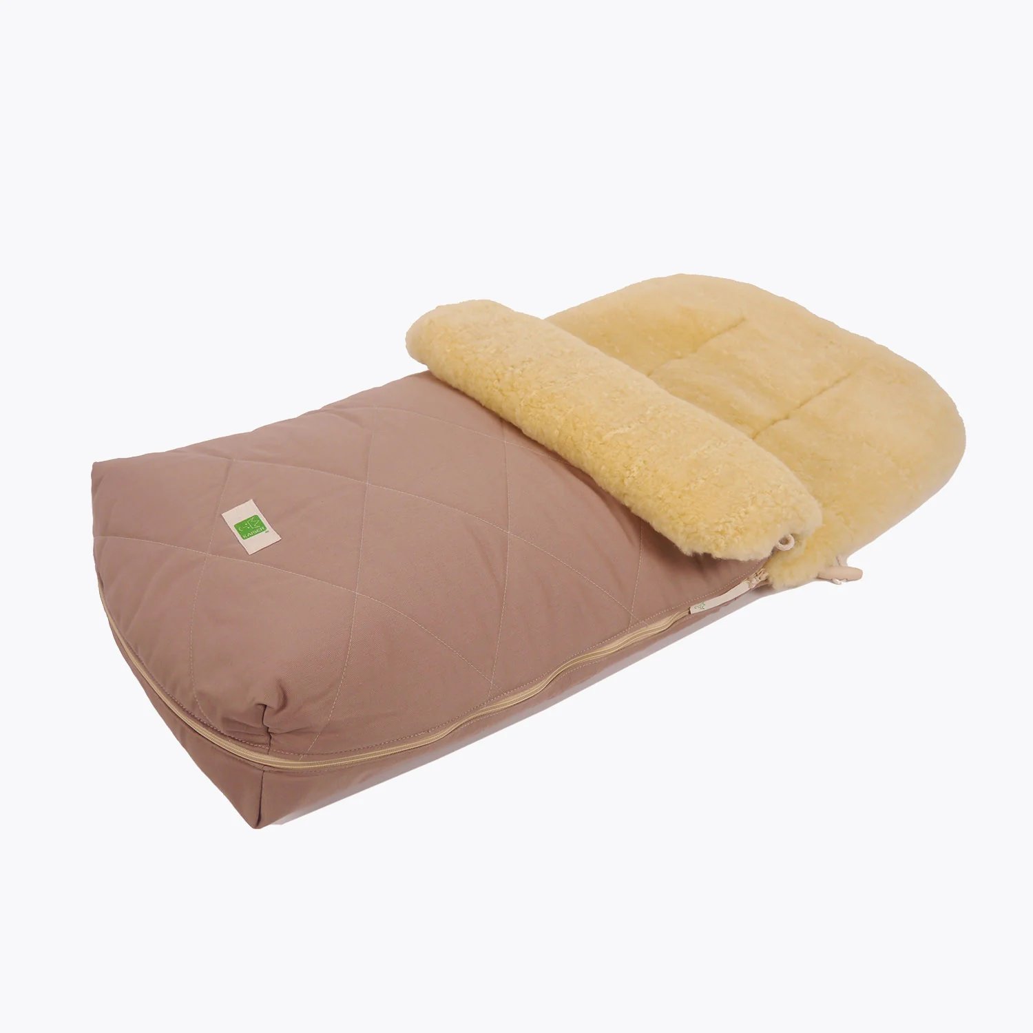 Cotton/Sheepskin Universal Pushchair Footmuff - Sand - Image 8