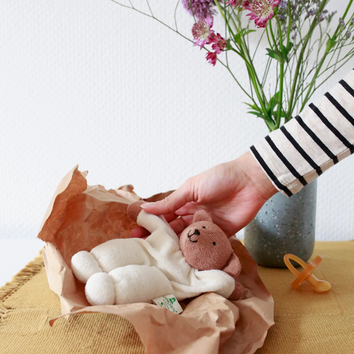 Handmade Cotton/Wool Soft Bear - Image 2