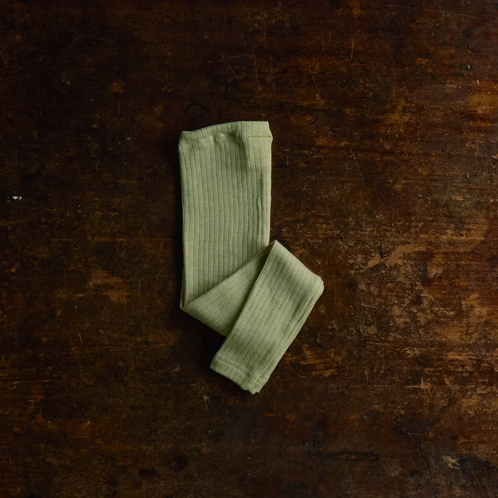 Baby & Kids Merino Wool/Cotton/Silk Leggings - Green Melange