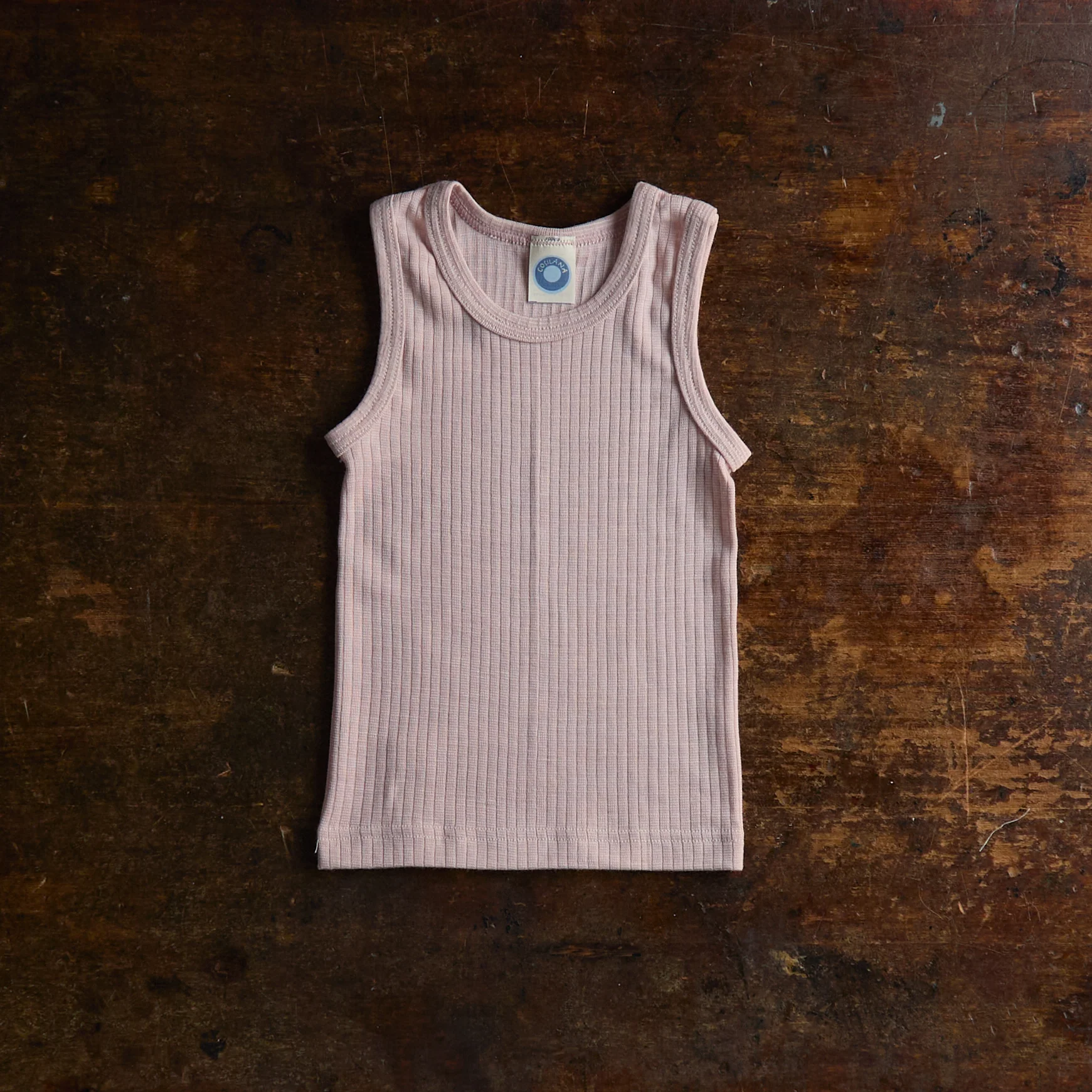 Baby & Kids Merino Wool/Cotton/Silk Sleeveless Top - Pale Pink