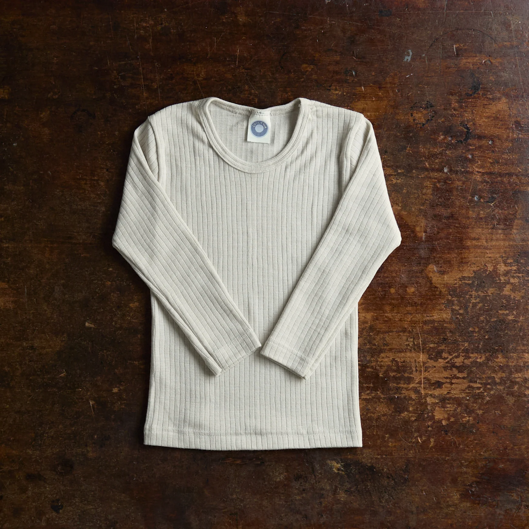 Baby & Kids Merino Wool/Cotton/Silk LS Top - Natural