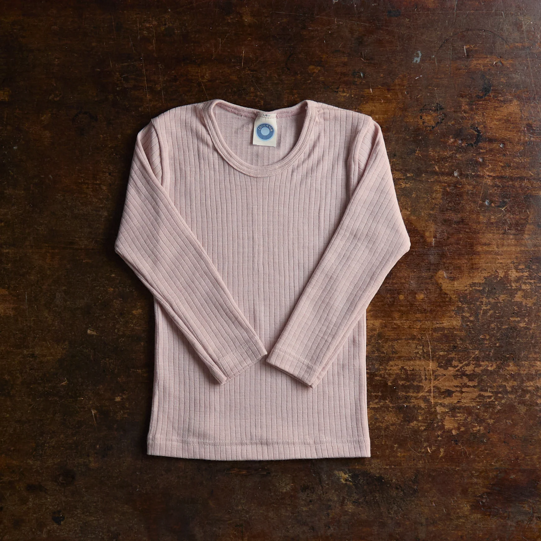 Baby & Kids Merino Wool/Cotton/Silk LS Top - Pale Pink