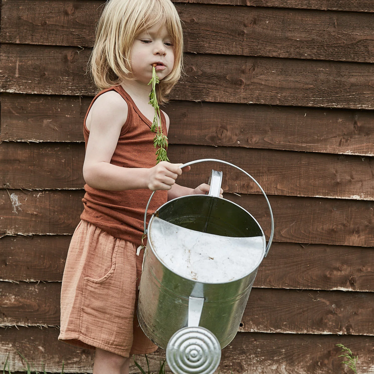 Swift Baby & Kids Top - Merino Wool & Silk - Deep Rust - Image 3