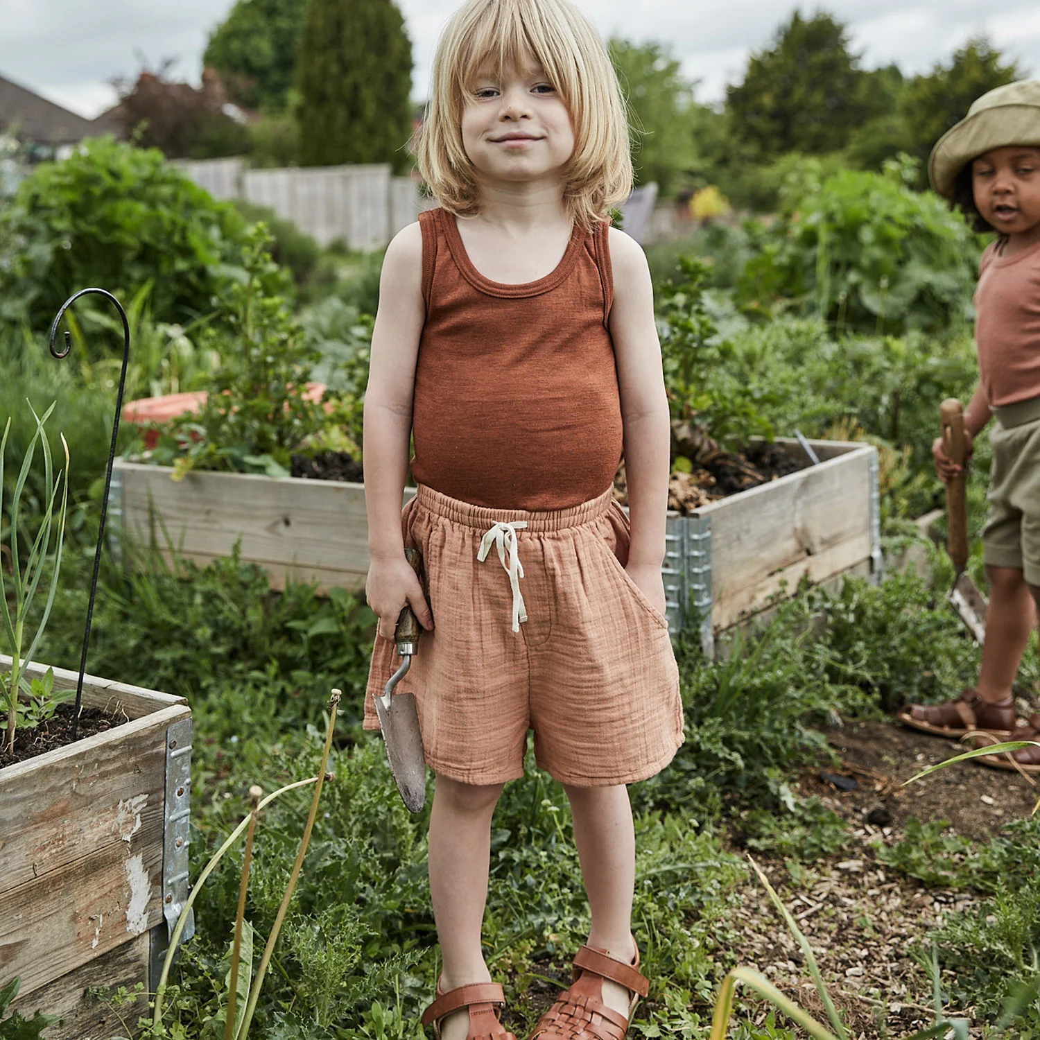 Swift Baby & Kids Top - Merino Wool & Silk - Deep Rust - Image 4