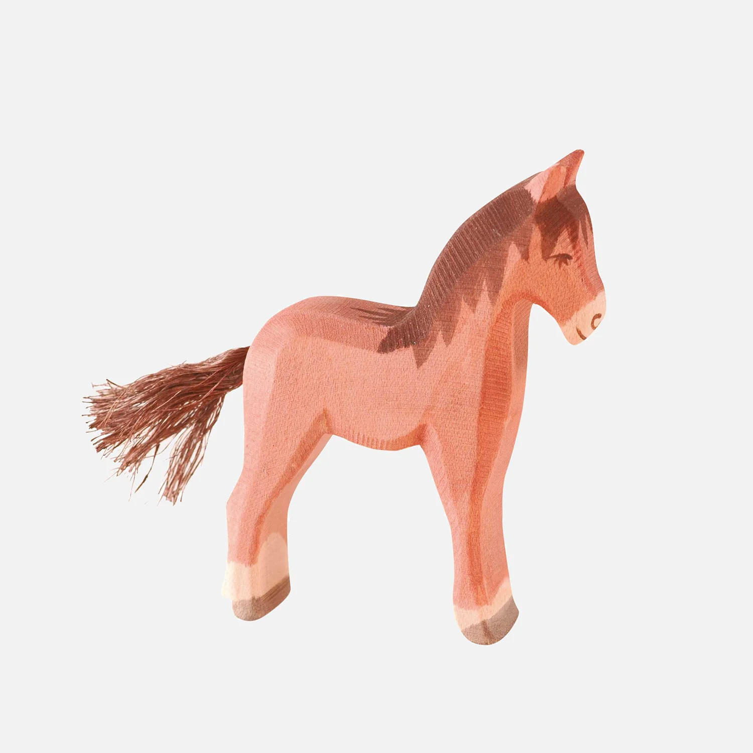 Handcrafted Wooden Brown Colt - Image 2
