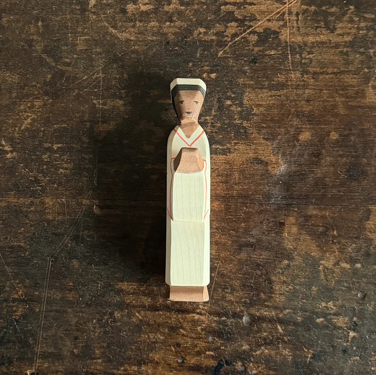 Handcrafted Wooden African Man - Image 2