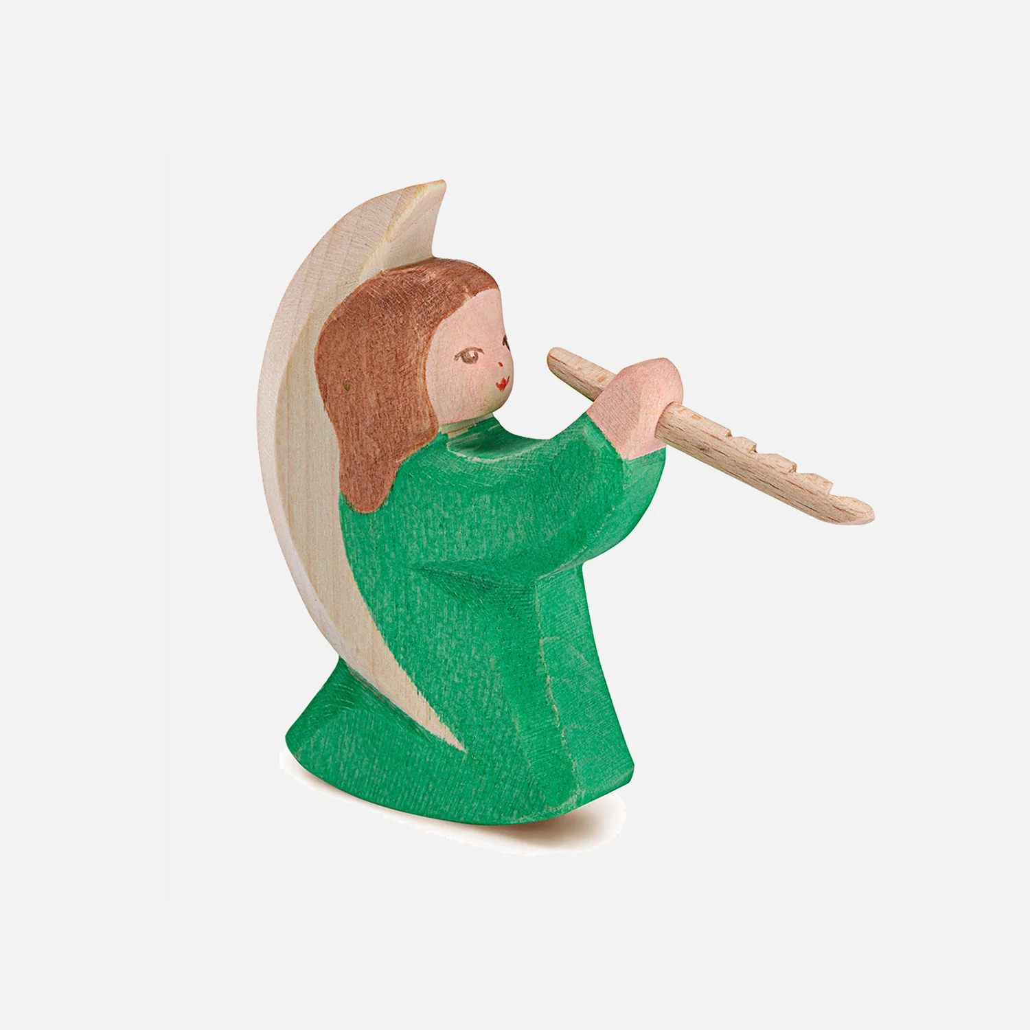 Handcrafted Wooden Angel with Flute - Image 2