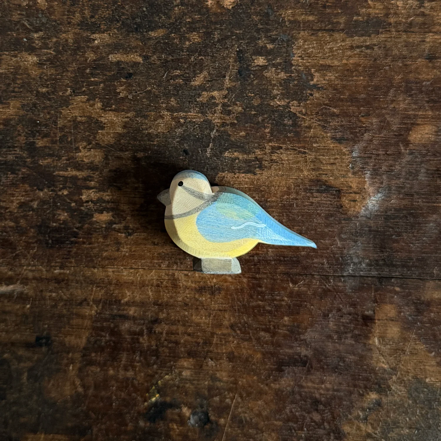Handcrafted Wooden Blue Tit