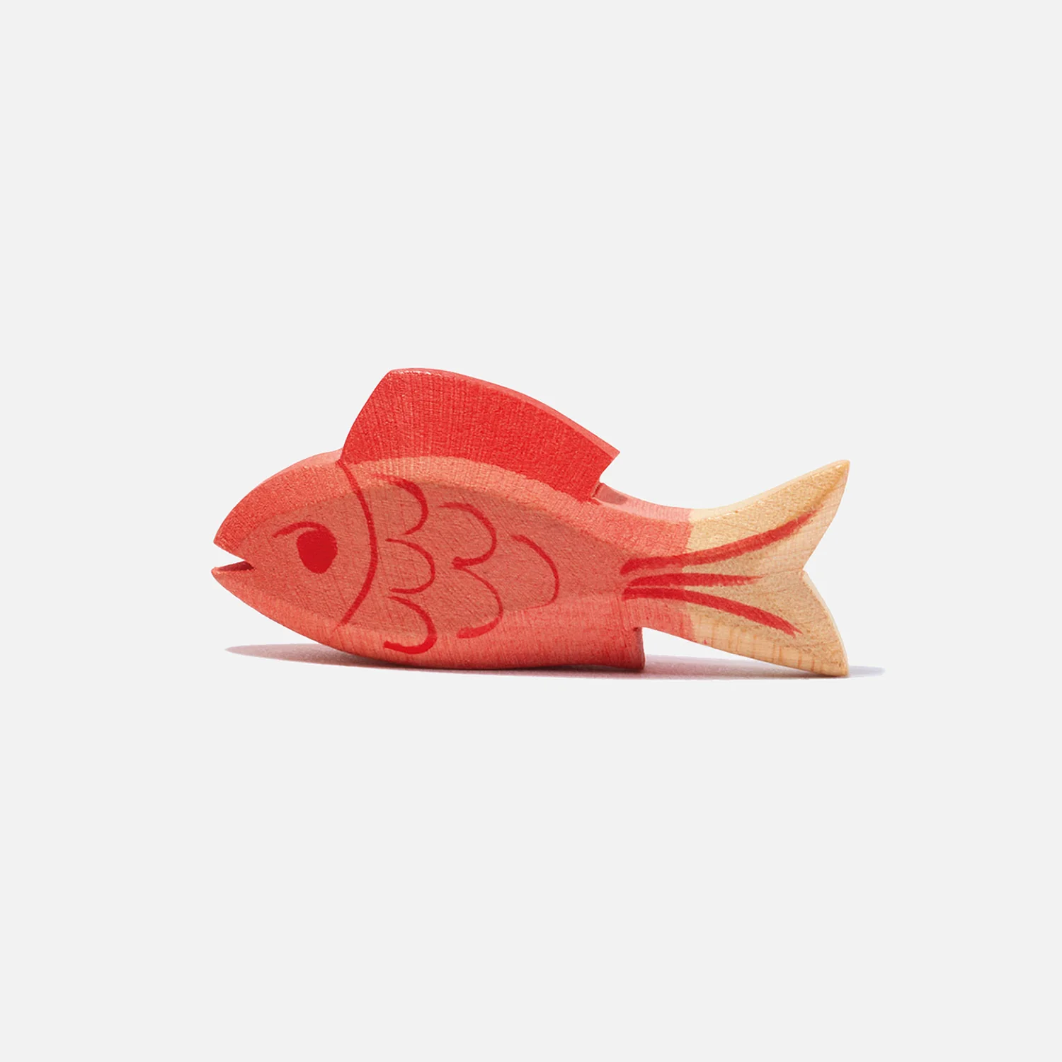 Handcrafted Wooden Fish - Red - Image 2