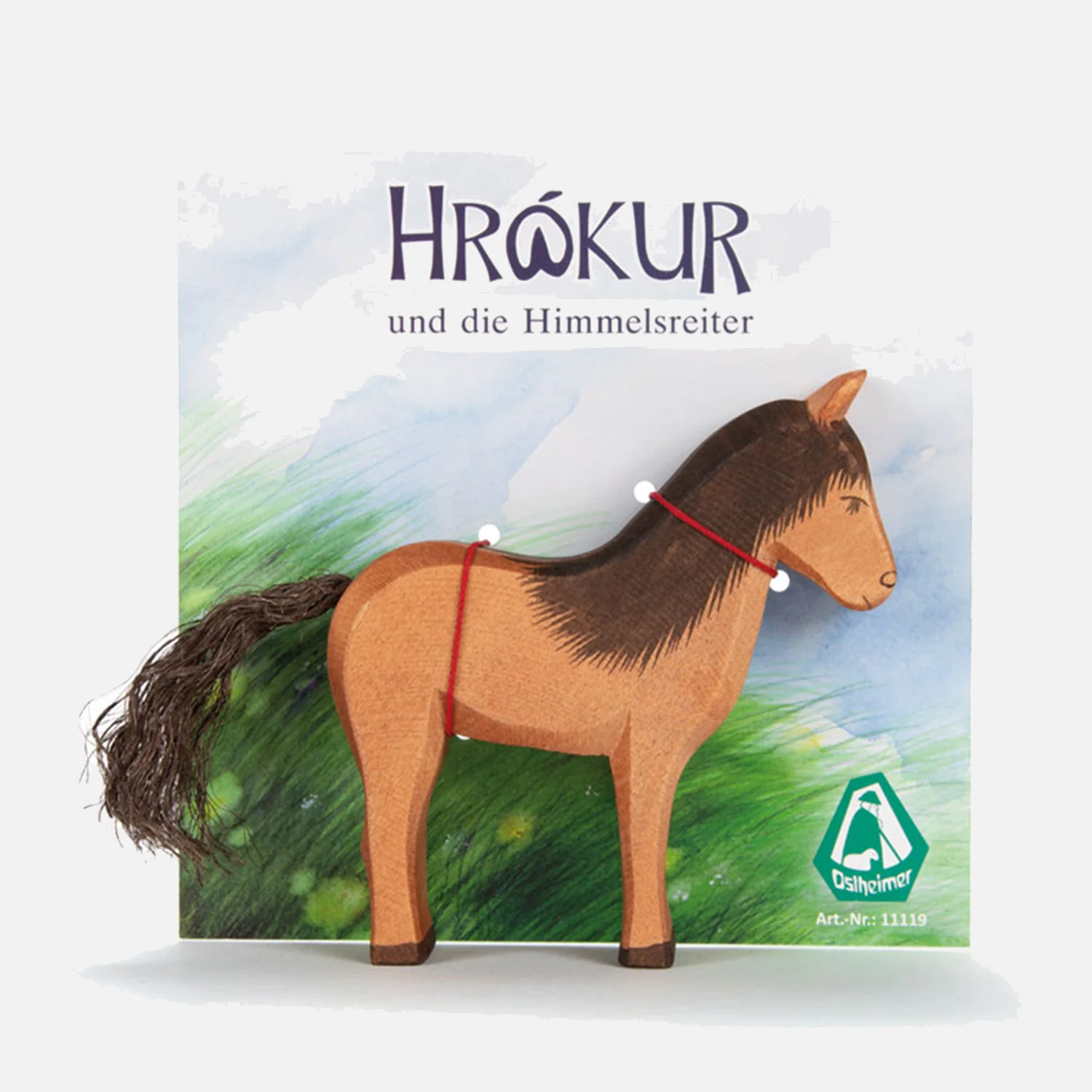 Handcrafted Wooden Iceland Horse Hrókur - Image 3
