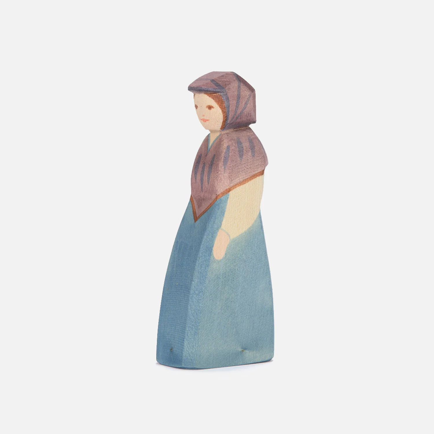 Handcrafted Wooden Market Woman - Image 2